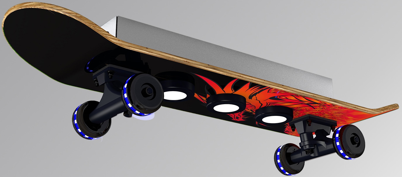 EVOTEC LED Deckenleuchte »Dragon«, 7 flammig-flammig, Easy Cruiser, Skateboard-Design, Rollen - Wheels