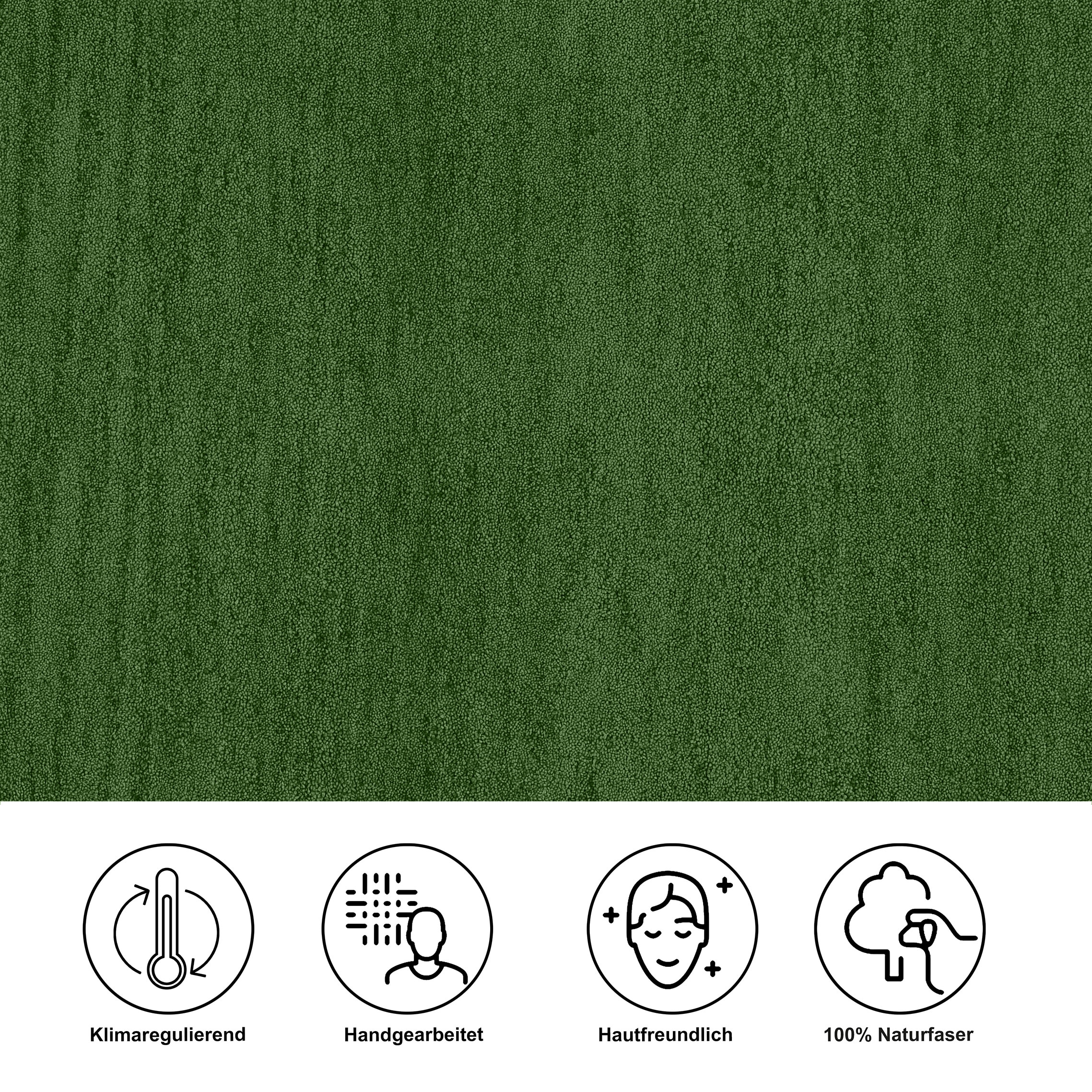 THEKO Bettumrandung »Gabbeh Uni, Handweb Teppich, meliert, reine Wolle« Höhe 14 mm 3 Stk. tlg. Bettvorleger, Uni-Farben, handgewebt, Läufer-Set, Schlafzimmer