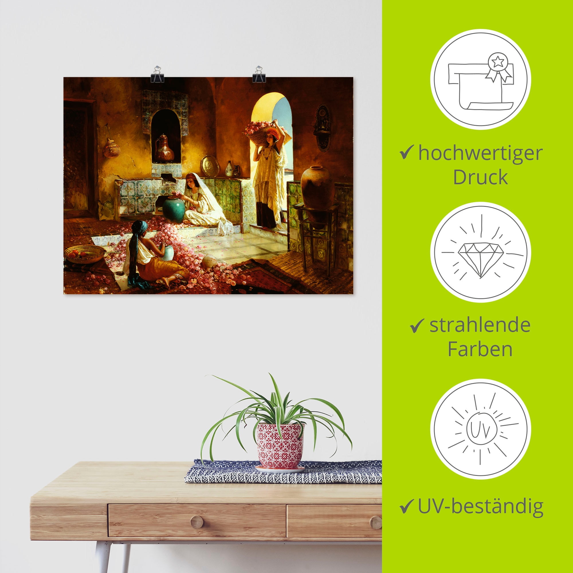 Artland Wandbild »Die Rosenernte.« Frau 1 Stk. tlg. als Leinwandbild, Poster in verschied. Größen