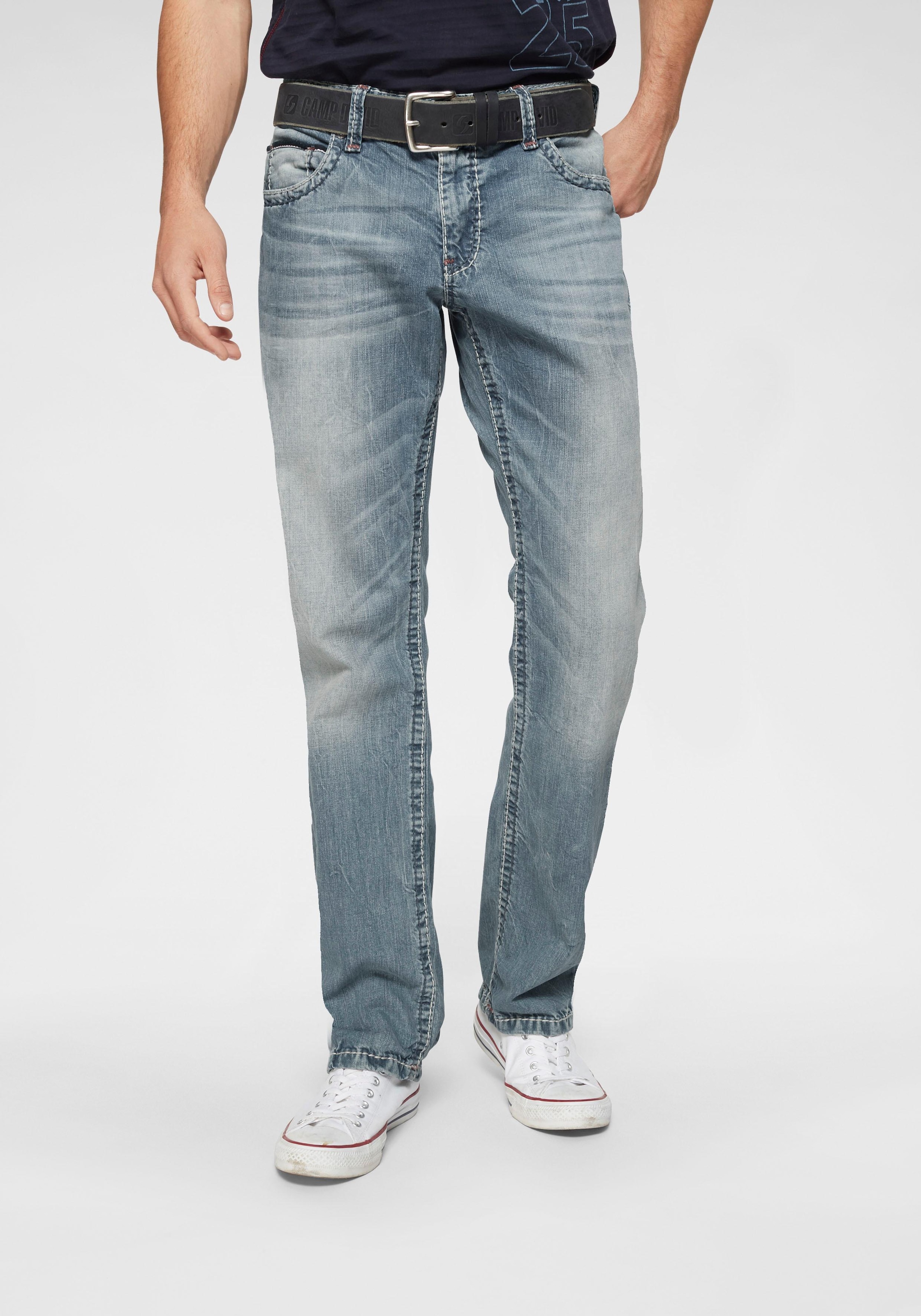 Loose-fit-Jeans, mit markanten Nähten und Stretch