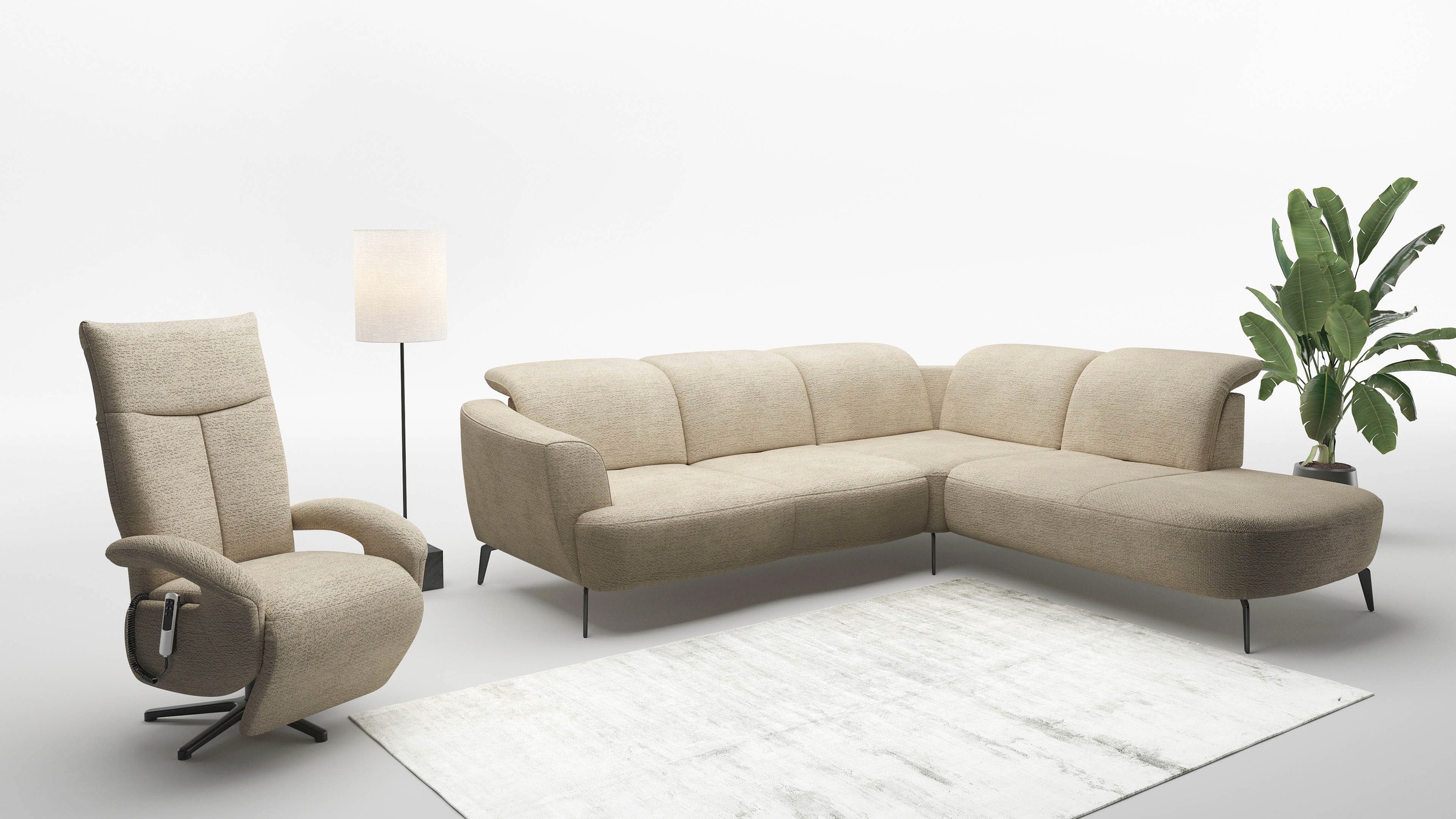 sit&more Ecksofa »Zoe«, ink.Sitztiefenverstellung, wahlweise mit Kopfteilverstellung