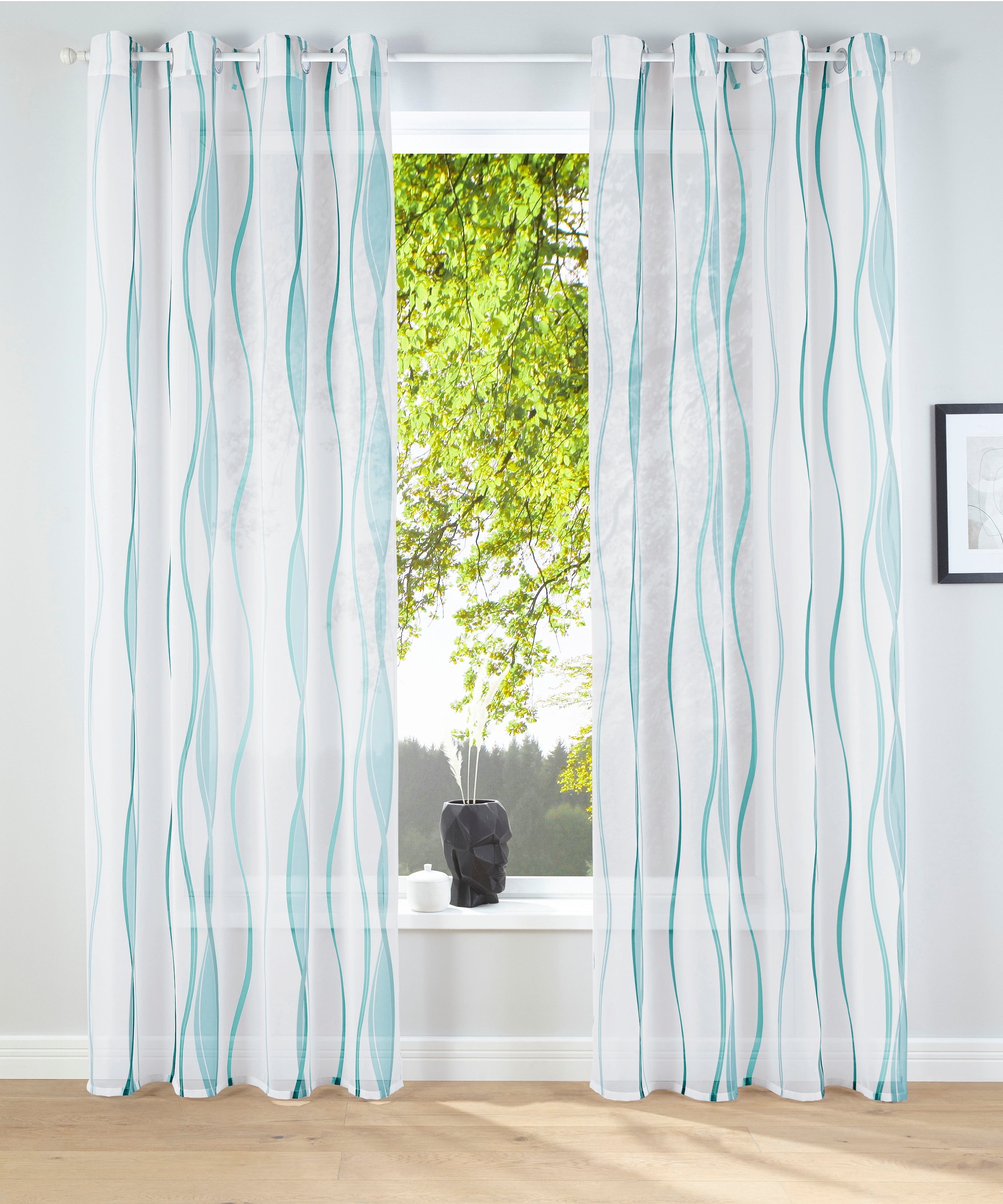 my home Gardine "Dimona" Ösen 2 Stk. tlg. 2-er Set, transparent, Voile, Pol günstig online kaufen