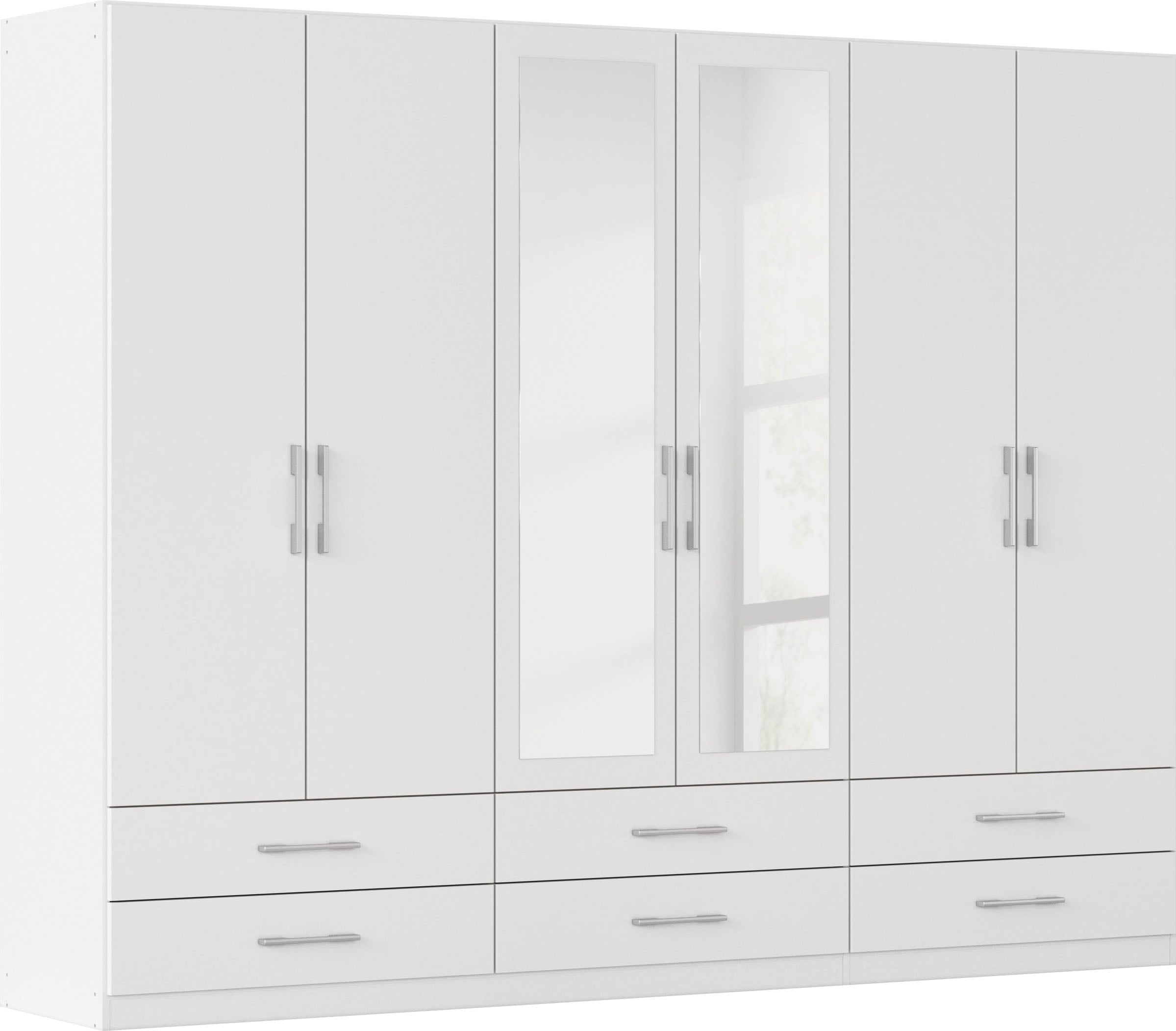 rauch Kleiderschrank "Schrank Garderobenschrank Mehrzweckschrank Schlafzimmer HERSBRUCK" 3 verschiedene Ausstattungen BASIC/CLASSIC/PREMIUM (inkl. SOFT-CLOSE), mit großzügigen Schubladen sowie Spiegeltüren MADE IN GERMANY