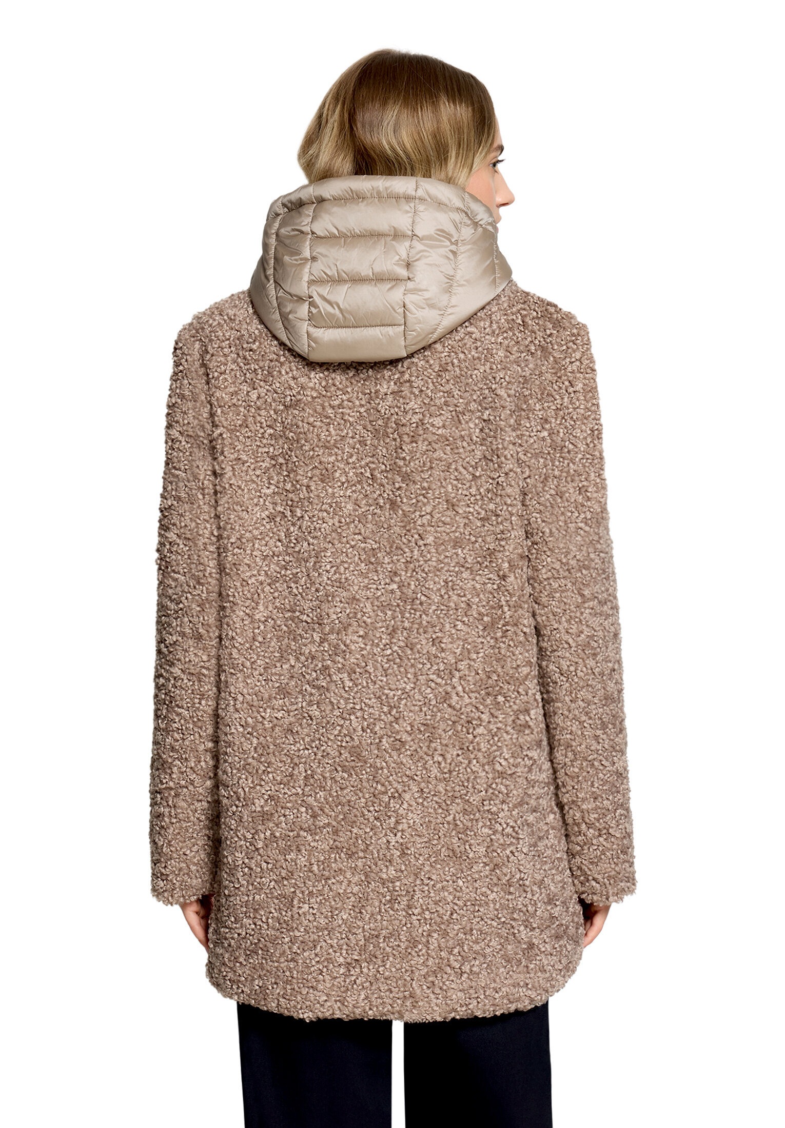 Amber & June Plüschjacke »Damen mit abnehmbarem Westenteil« mit Kapuze