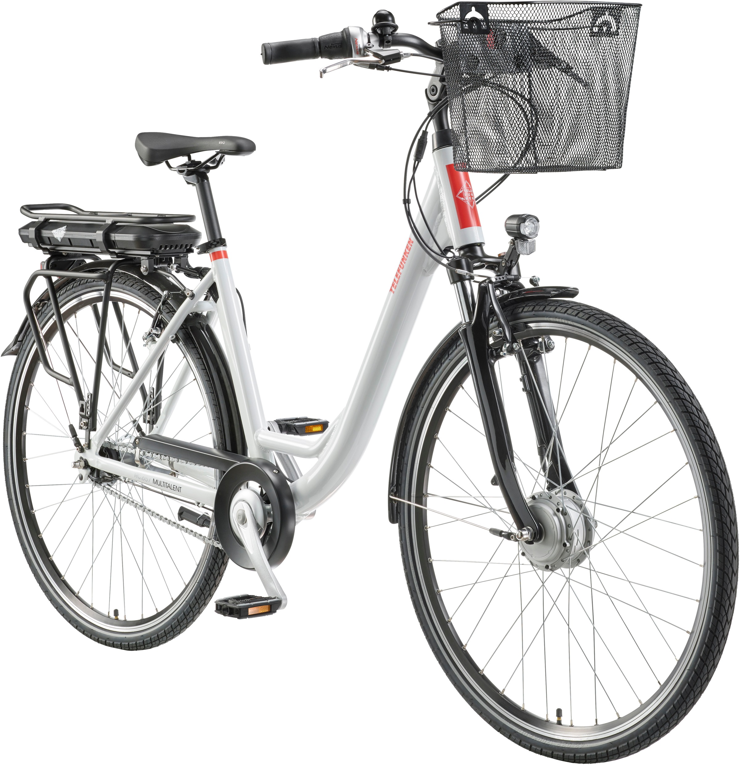 Telefunken RC657 Multitalent Alu-E-Bike City 28" 7-Gang Shimano Nexus weiß