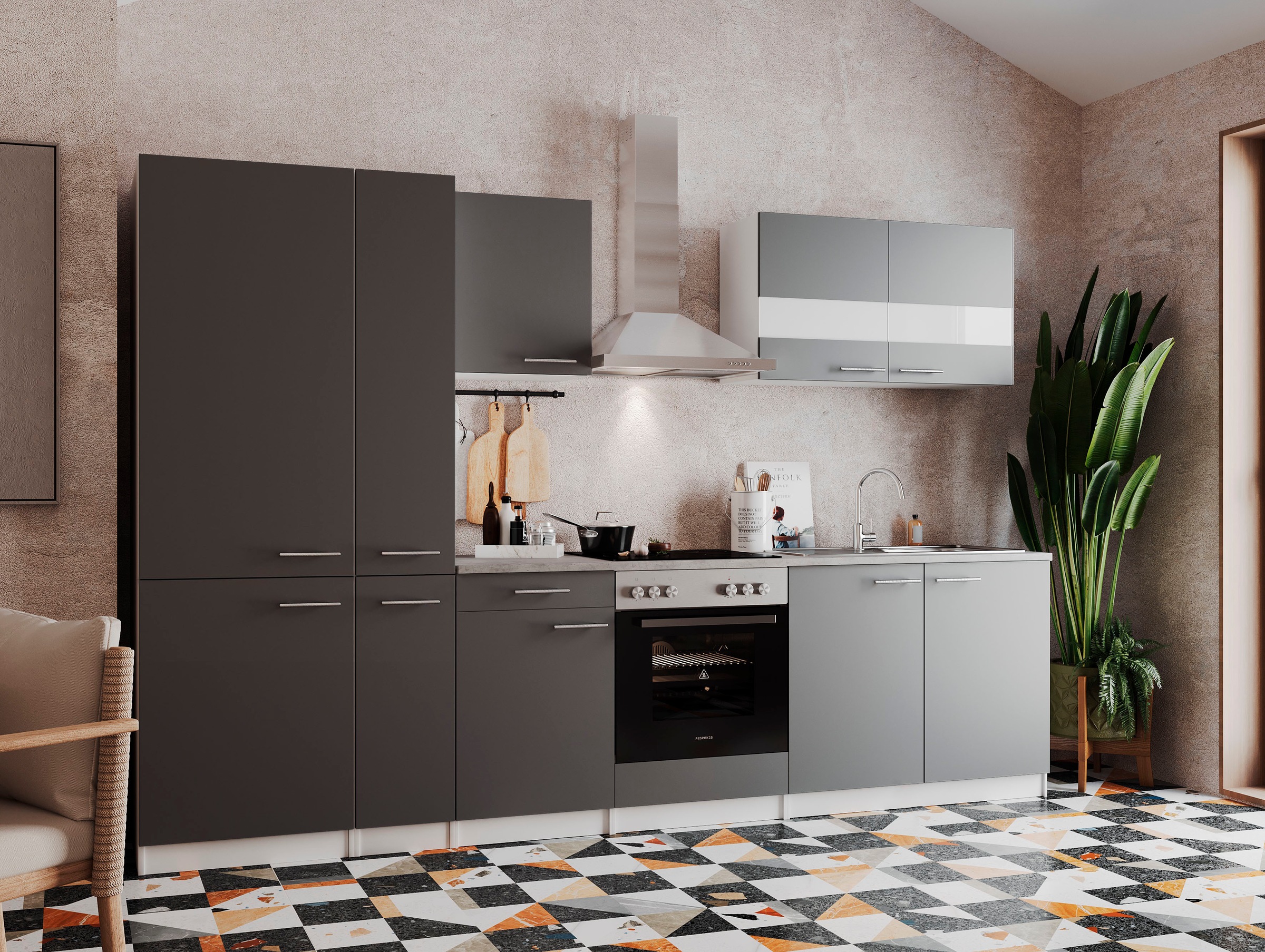 RESPEKTA Küchenzeile "Malia" Breite 300 cm, mit Soft-Close, in exklusiver K günstig online kaufen