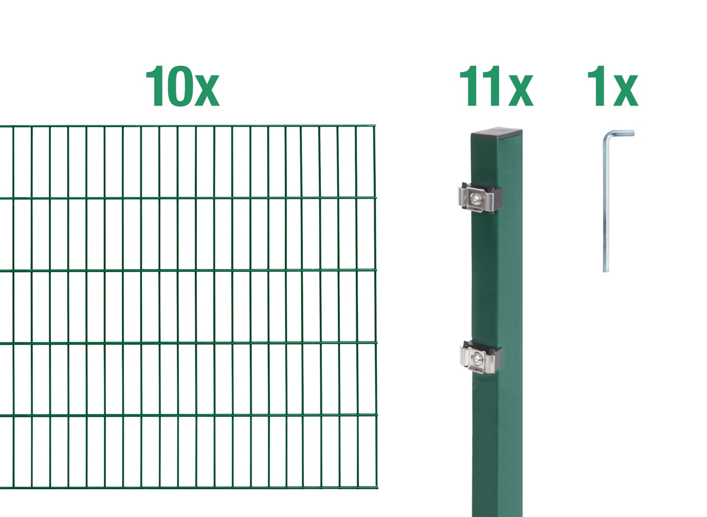 Alberts Doppelstabmattenzaun "Grundset" Höhe: 80-200 cm, Gesamtlänge: 4-30 m, zum Einbetonieren