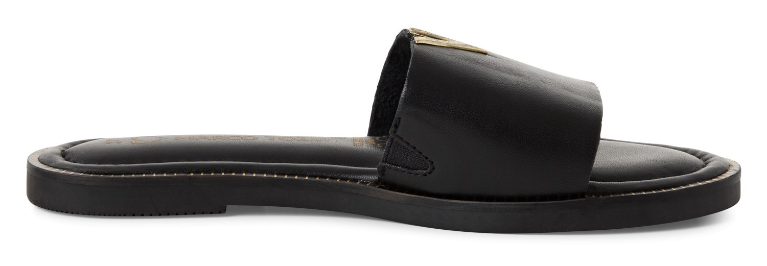 MARCO TOZZI Pantolette, Flats, Sommerschuh mit edlem Schmuckelement