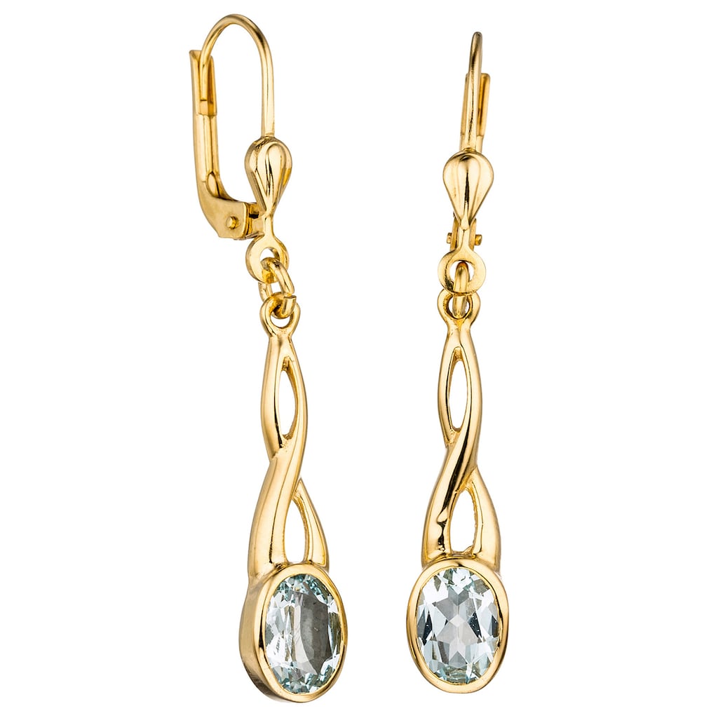 JOBO Paar Ohrhänger »Ohrringe mit Aquamarin« 585 Gold