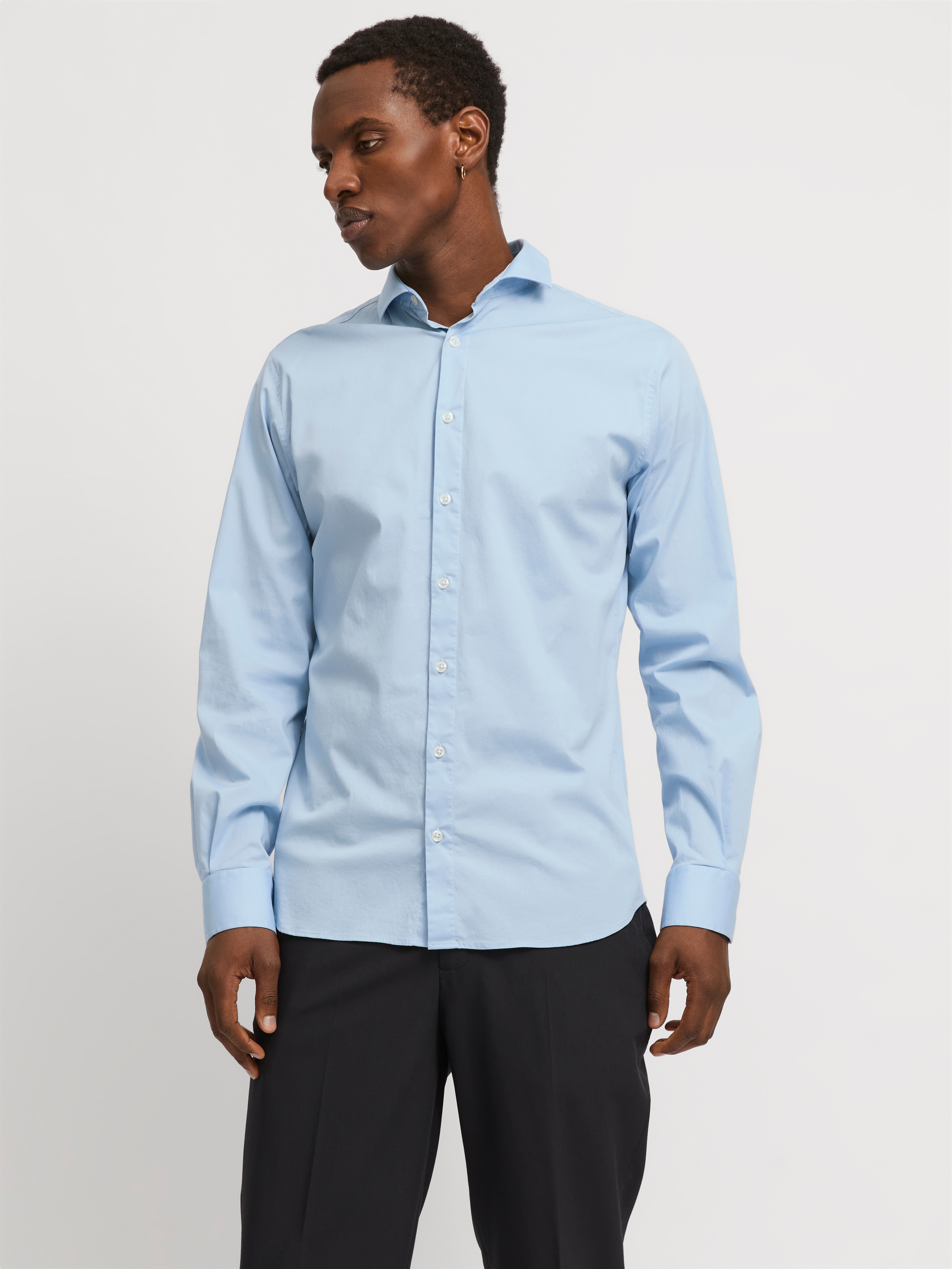 Jack & Jones "JPRBLAJAXON mit Stretchanteil und stylischem Kragen" unifarben, slim fit, Web, Hemdkragen, atmungsaktiv
