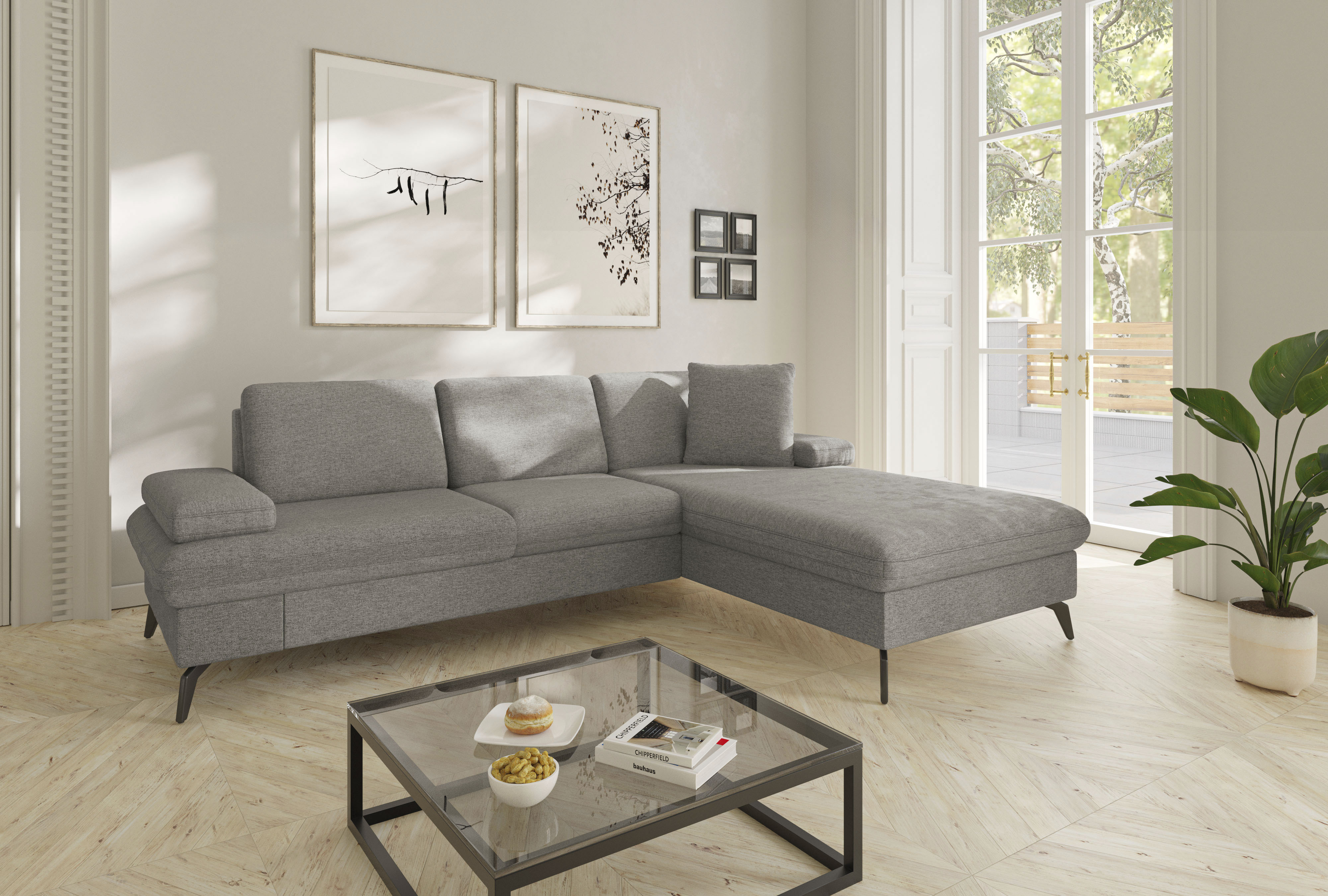 sit&more Ecksofa "Morris Jubi L-Form, B: 247 cm" mit Armteilfunktion & 1 Zierkissen, optional Schlaffunktion