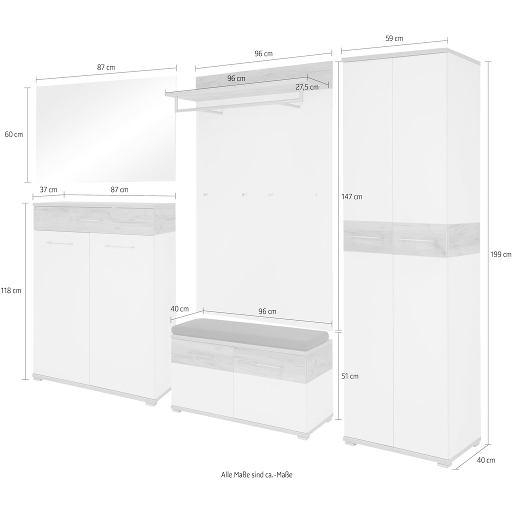 GERMANIA Garderoben-Set »GW-Topix«, (Set, 6 St.)