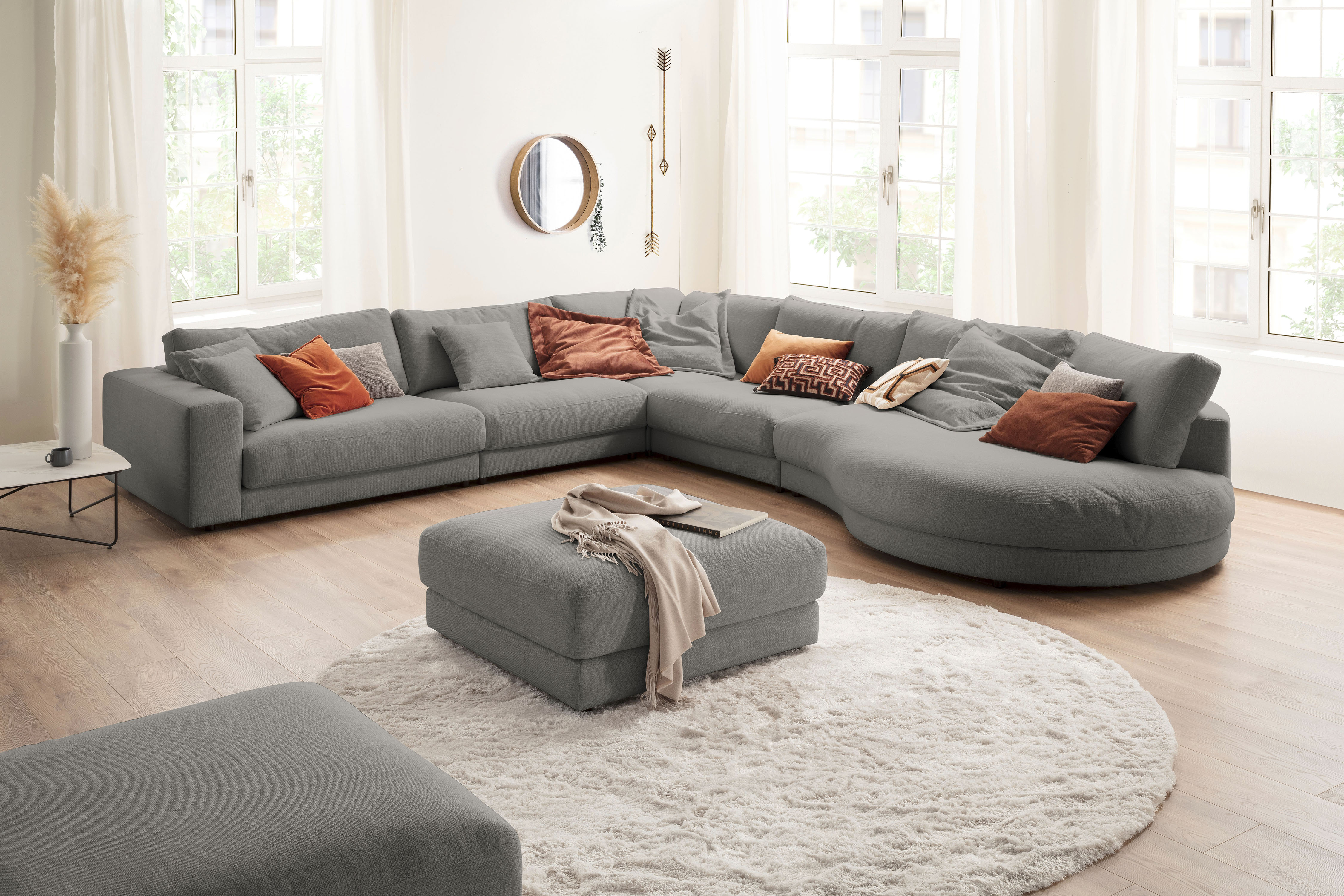 3C Candy Ecksofa "Enisa II, bequem und komfortabel, Mega Familiensofa, L-Form" incl. 3 Flatterkissen, wahlweise mit Flecken-Schutz-Bezug Easy care