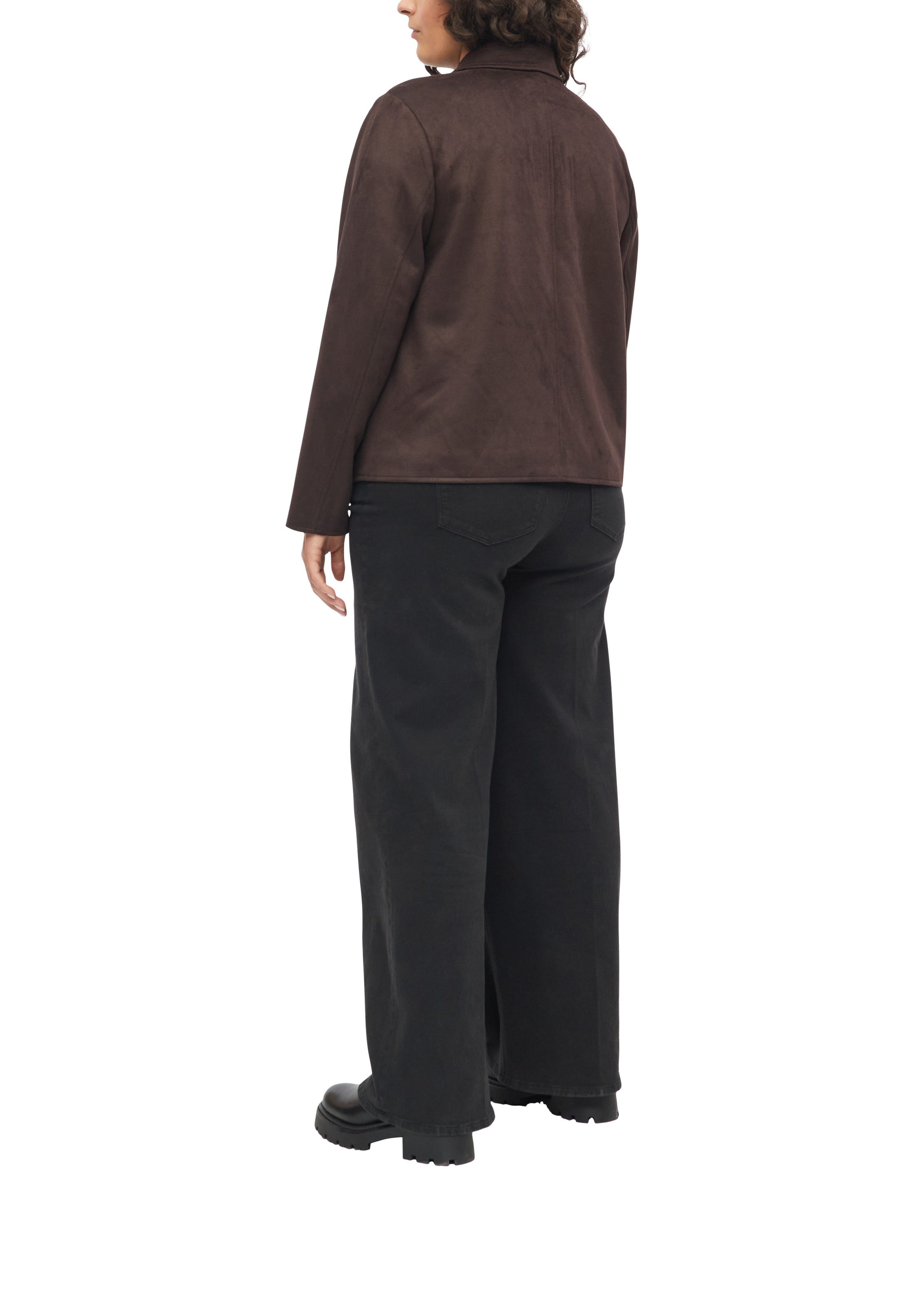s.Oliver CURVE Jackenblazer Velours-Bluse / Große Größen