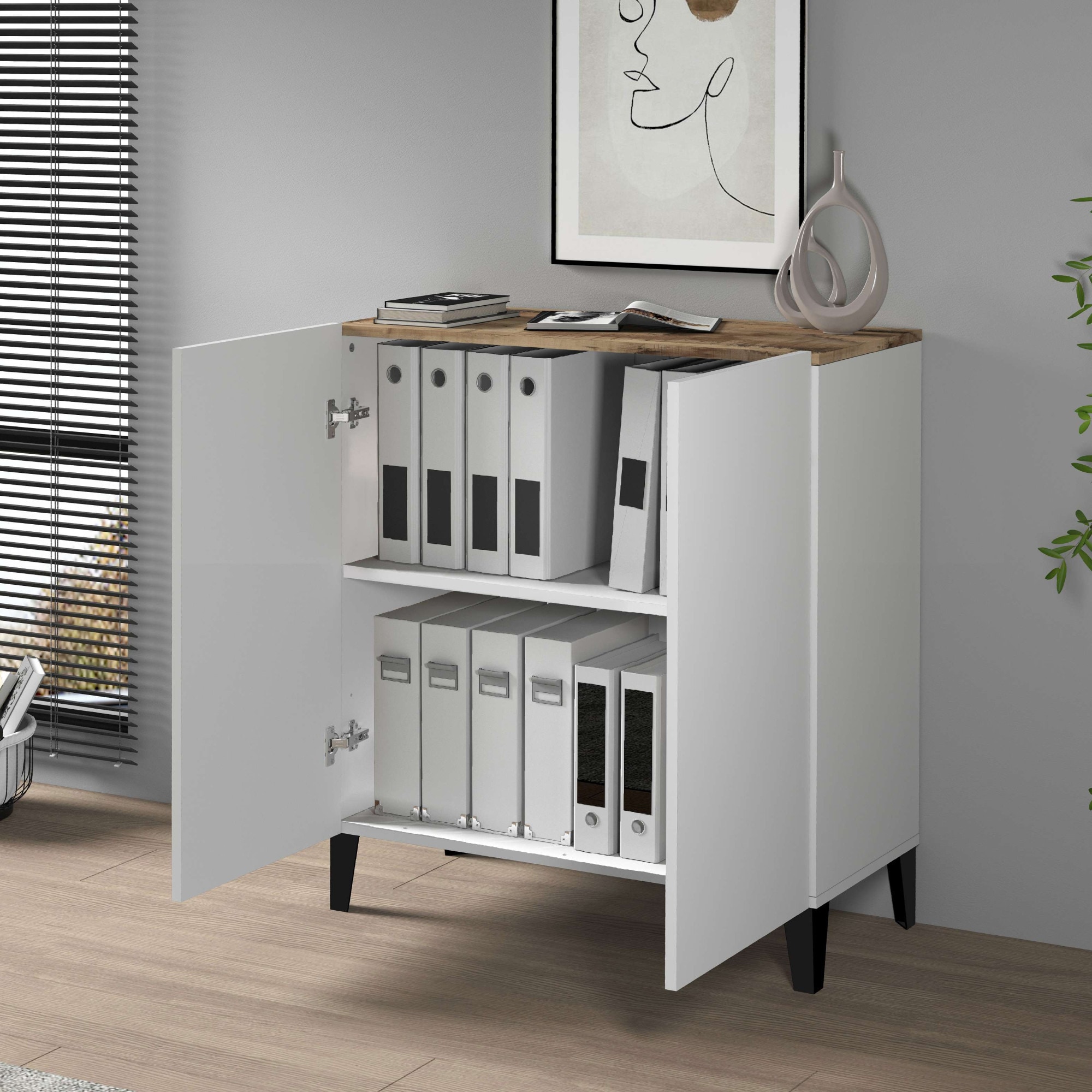 INOSIGN Aktenschrank »Sunrise Aktenschrank, Mehrzweckschrank, Büroschrank«, mit 2 Türen & 2 Fӓchern, Breite 79,2 cm, Made in Italy