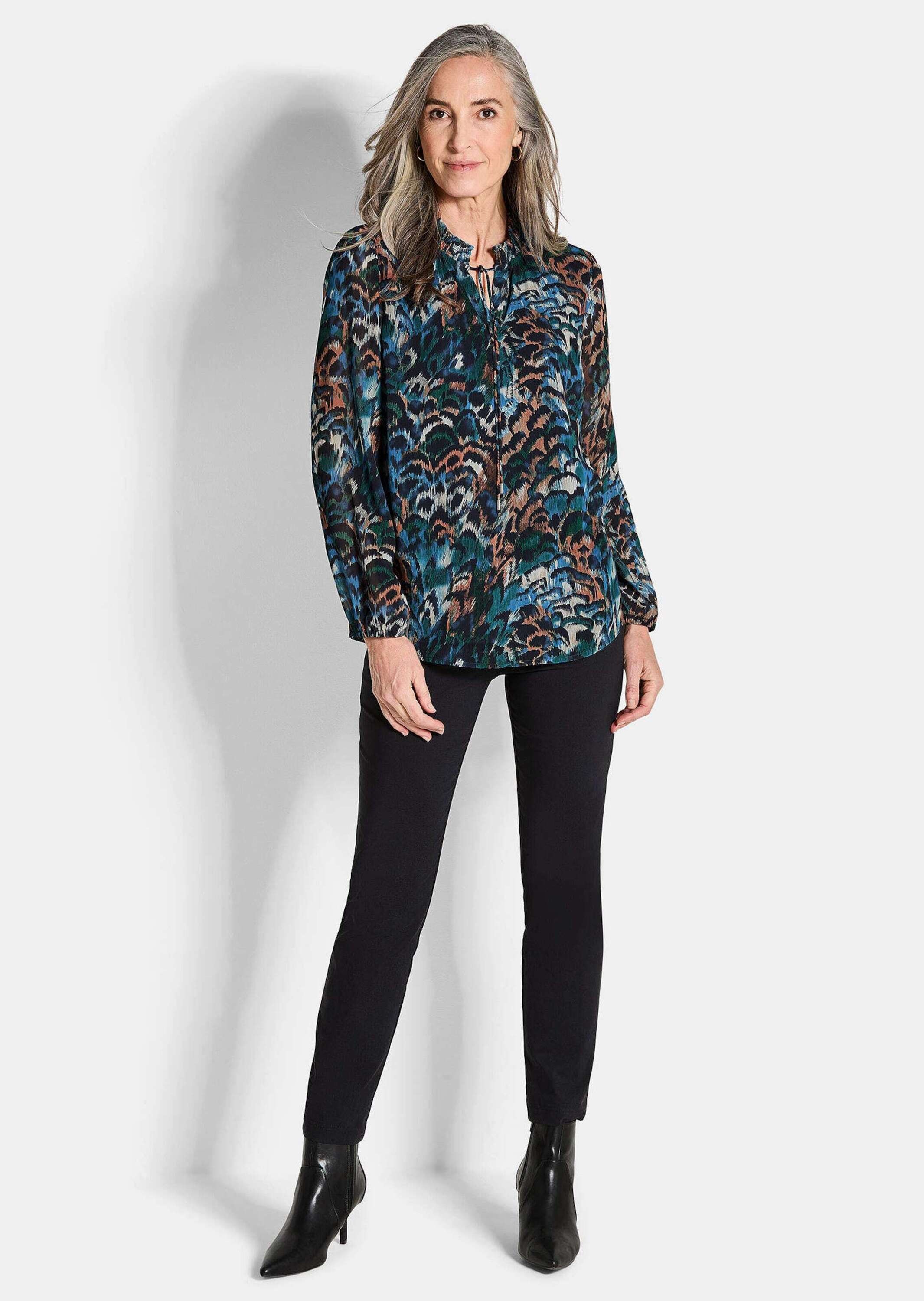 GOLDNER Schlupfbluse "Kurzgröße Druckbluse aus Chiffon" günstig online kaufen