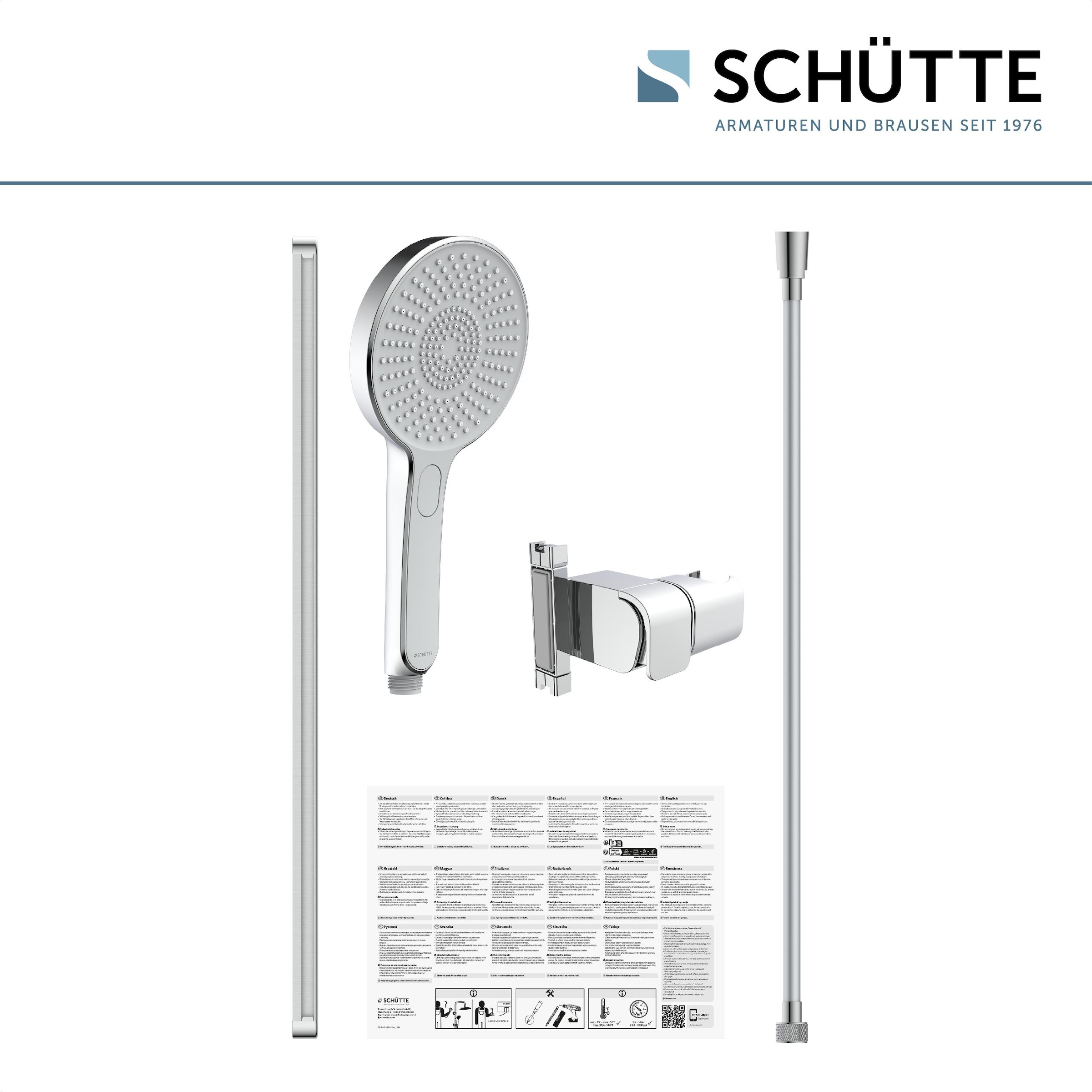 Schütte Stangenbrause-Set »KARIBIK Stangenbrause-Set, Chrom/Hellgrau, oval«, (Komplett-Set, 4 tlg.), chrom/hellgrau