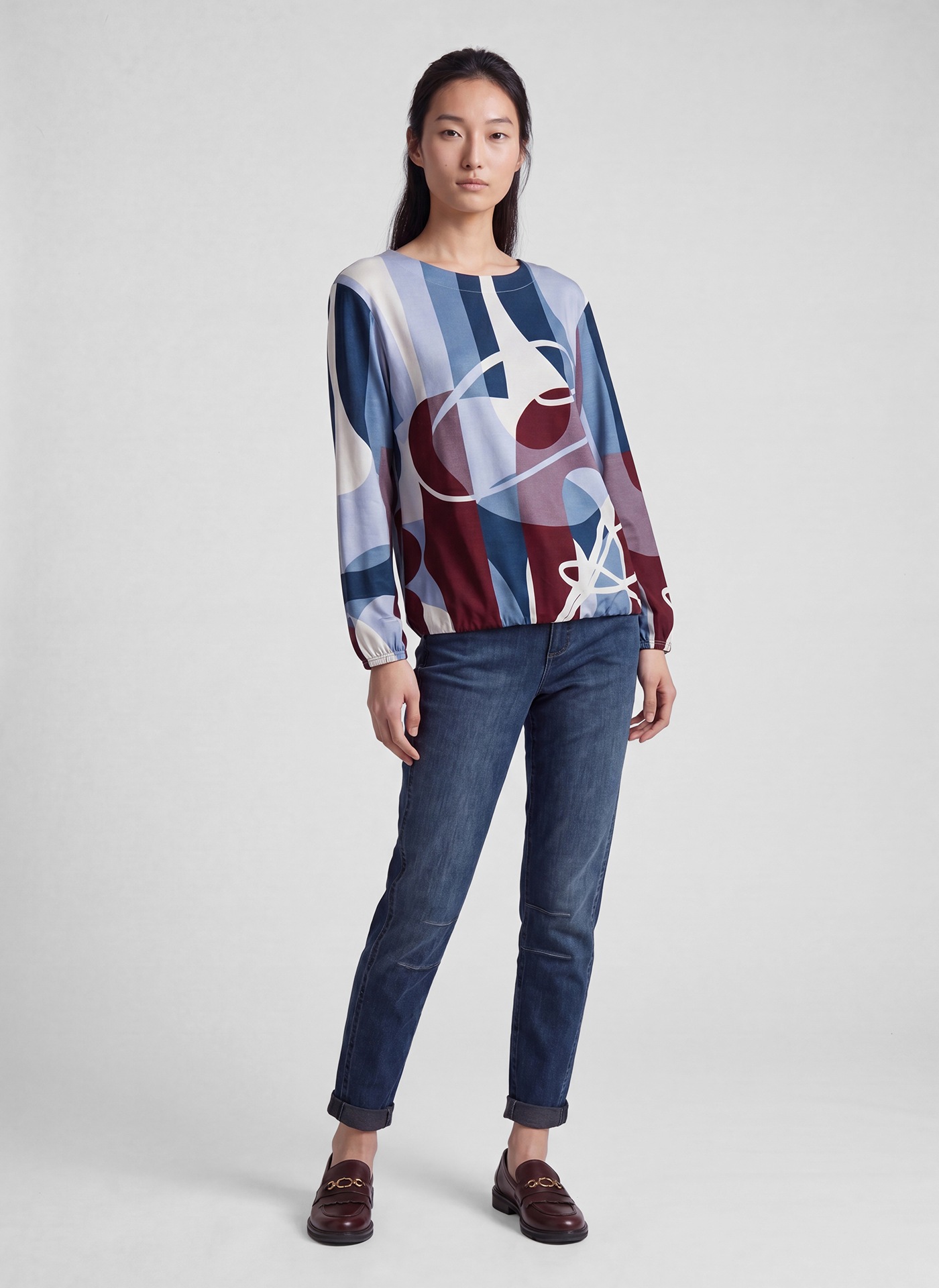 Rabe 3/4-Arm-Shirt mit grafischem, glitzerndem Muster