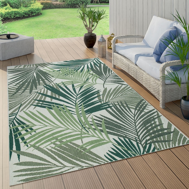 Paco Home Teppich »Ostende 534«, rechteckig, Flachgewebe, Motiv  Palmenblätter, In- und Outdoor geeignet, Wohnzimmer bestellen | BAUR