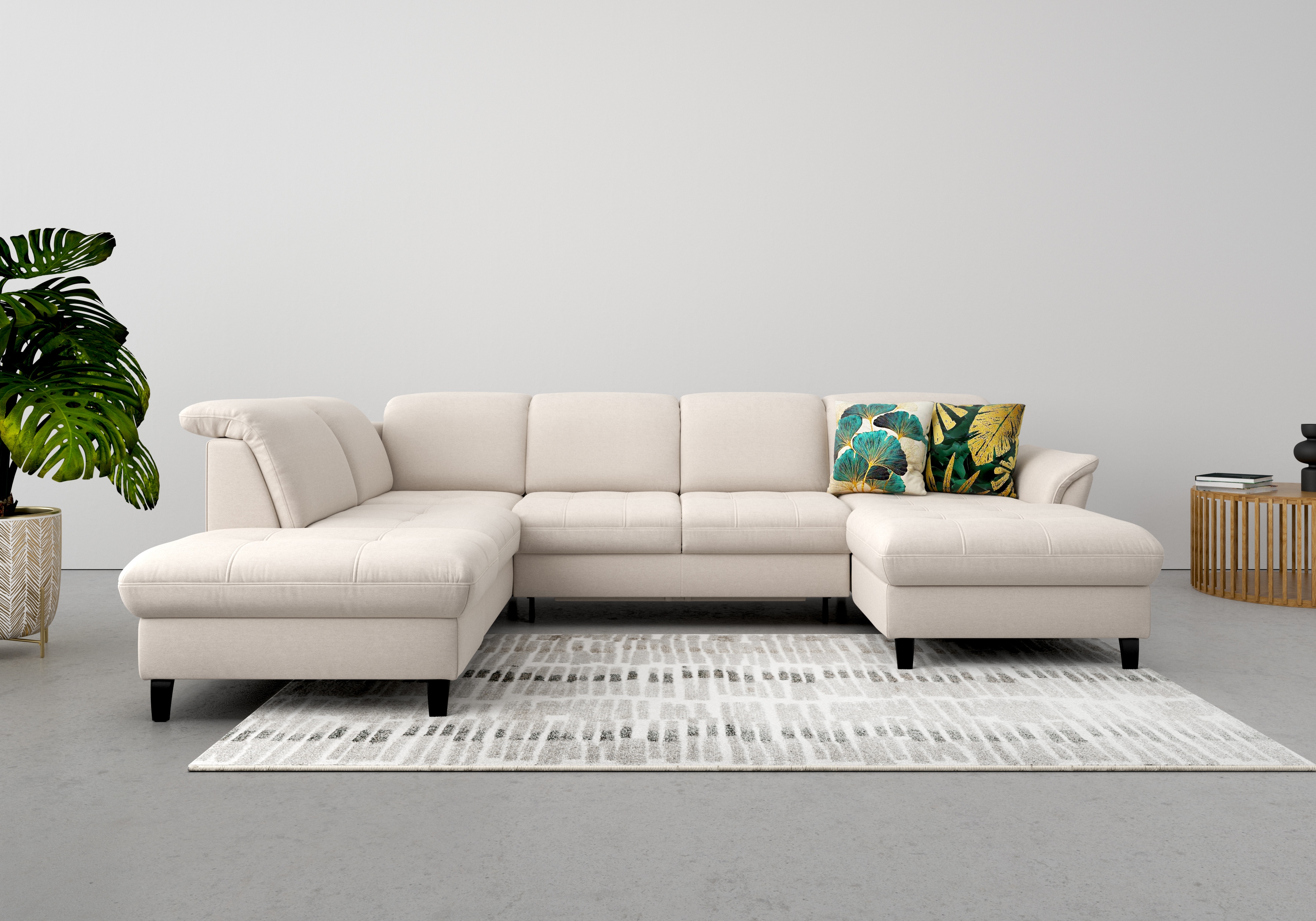 sit&more Wohnlandschaft "Maggiore U-Form" wahlweise mit Kopfteilverstellung, Schlaffunktion und Stauraum