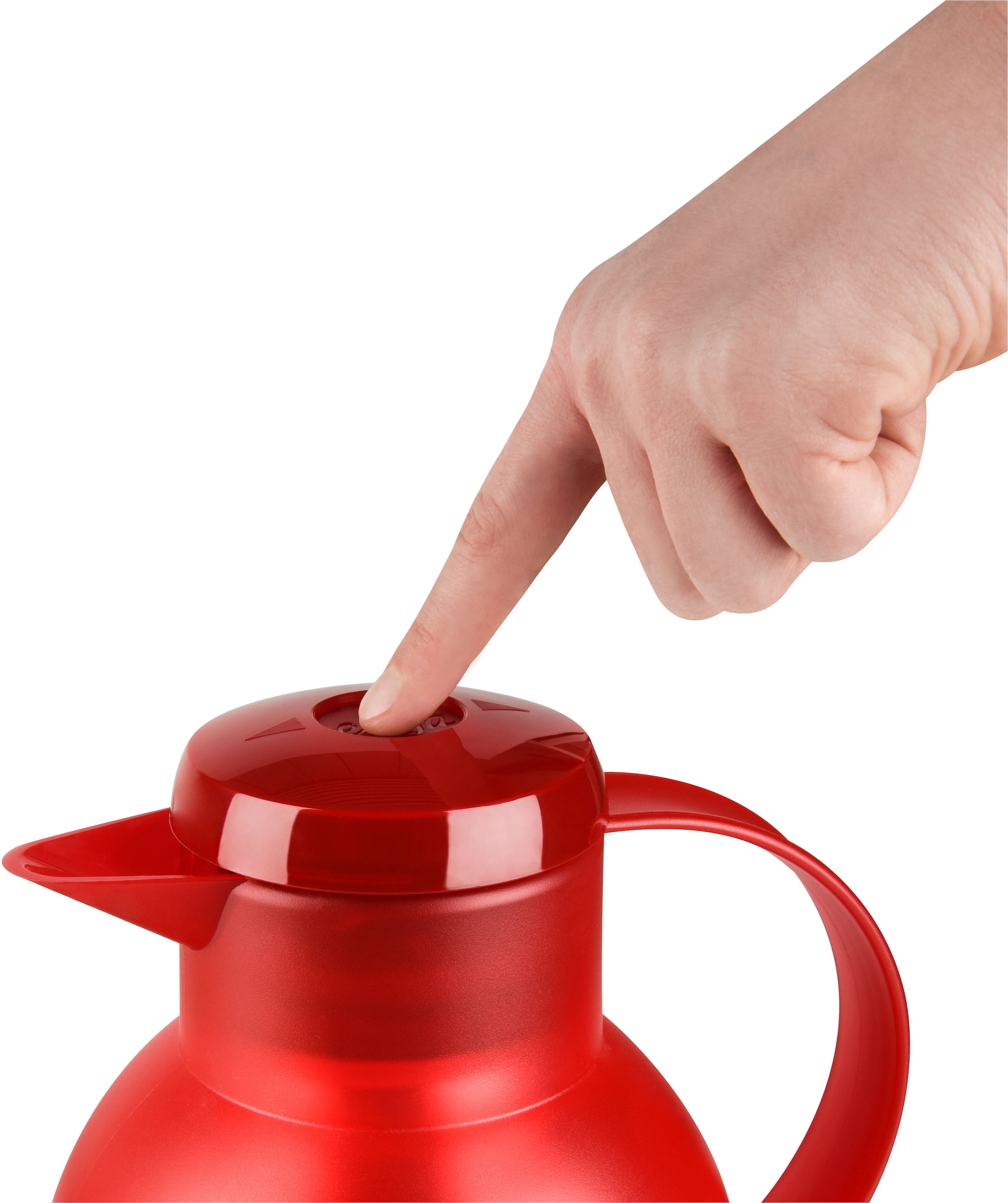 Emsa Isolierkanne »Samba«, 1 l, zeitloses Design, einfacher Knopfdruck, 24h kalt, 12h warm