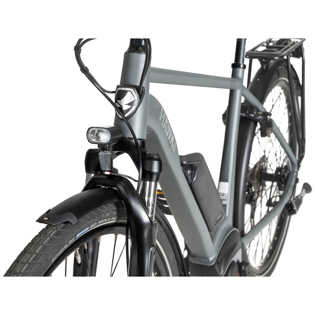 HAWK Bikes E-Bike »E-Trekking 500 Gent«, 10 Gang, Shimano, Deore, Mittelmotor 250 W