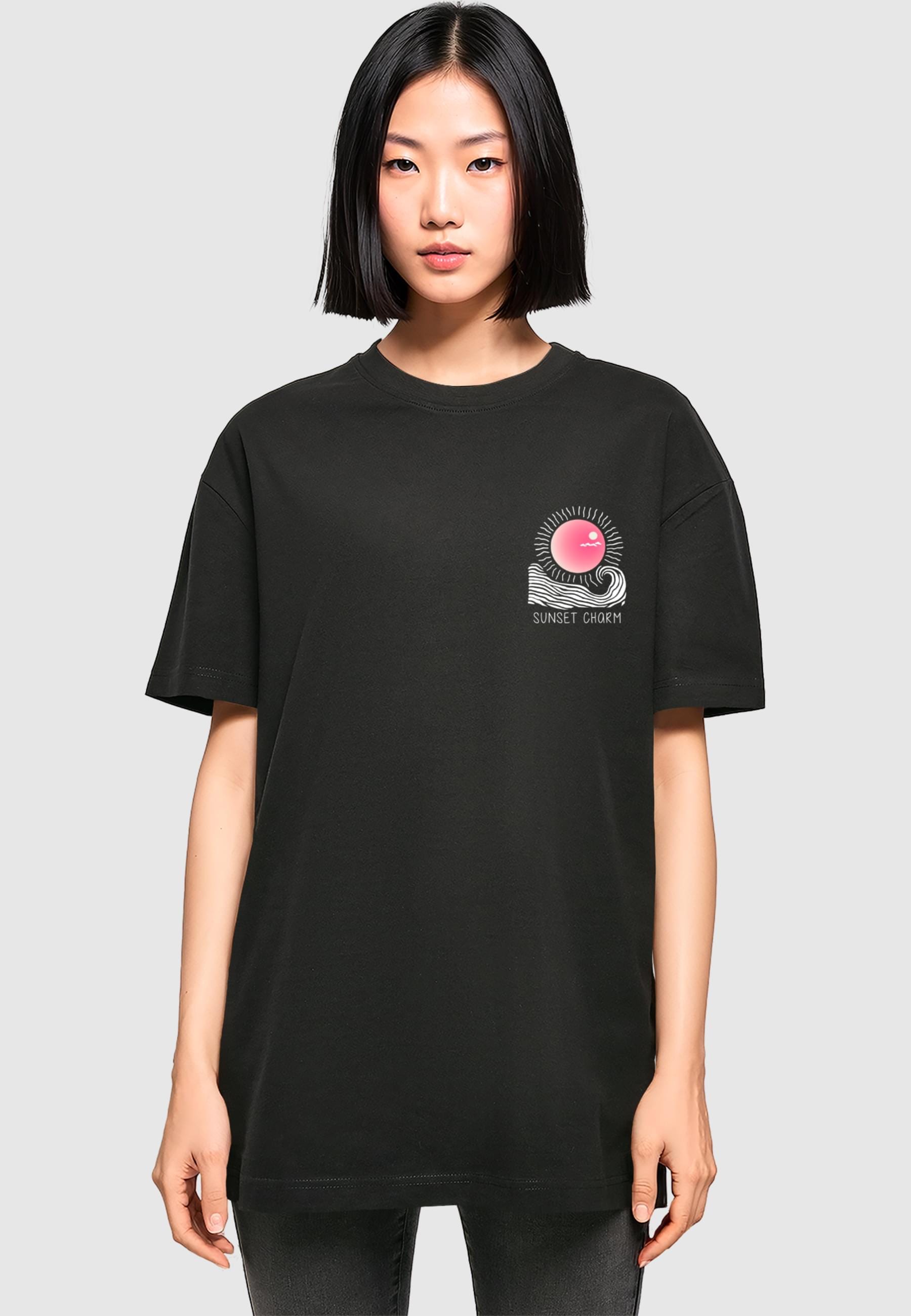 Merchcode T-Shirt »Merchcode Ladies Sunset Charm Oversized Tee«, (1 tlg.)