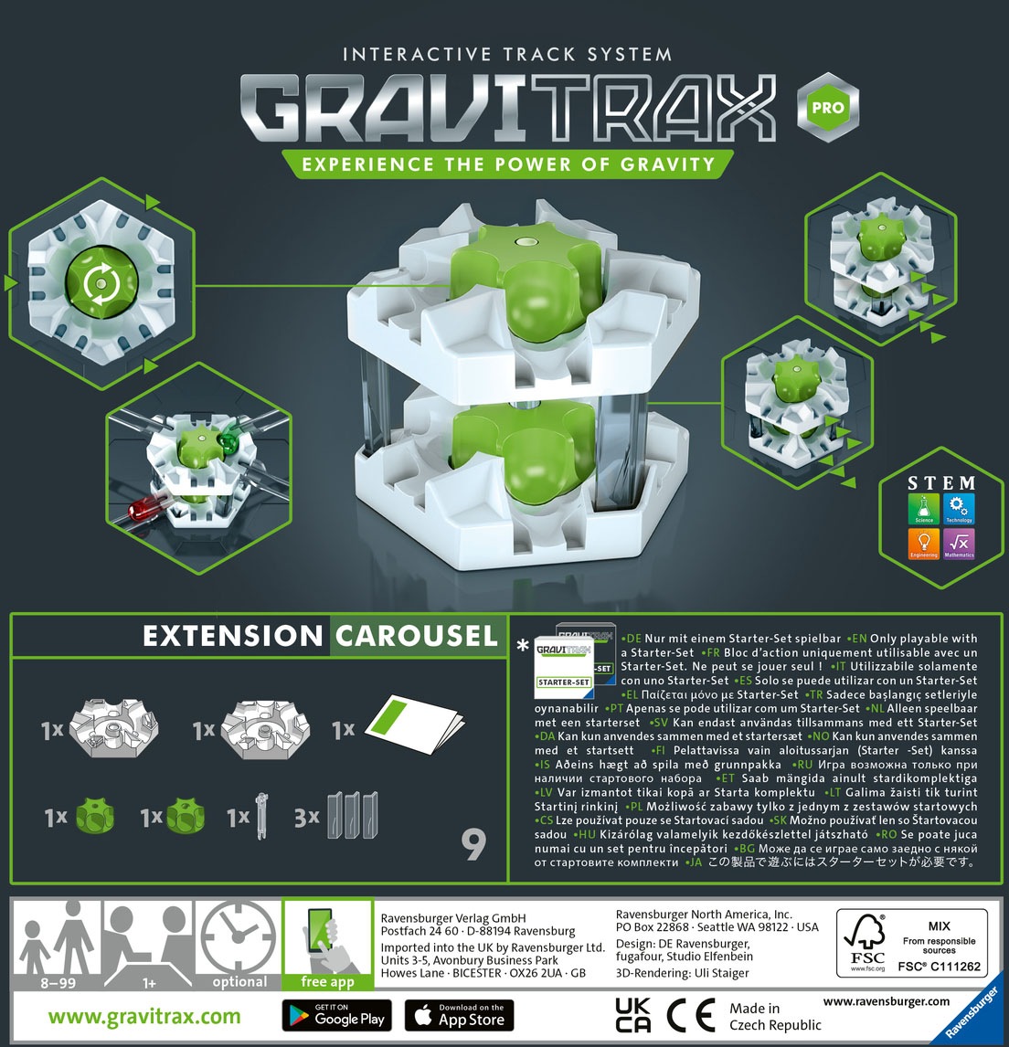 Ravensburger Kugelbahn-Bausatz »GraviTrax PRO Carousel«, Made in Europe