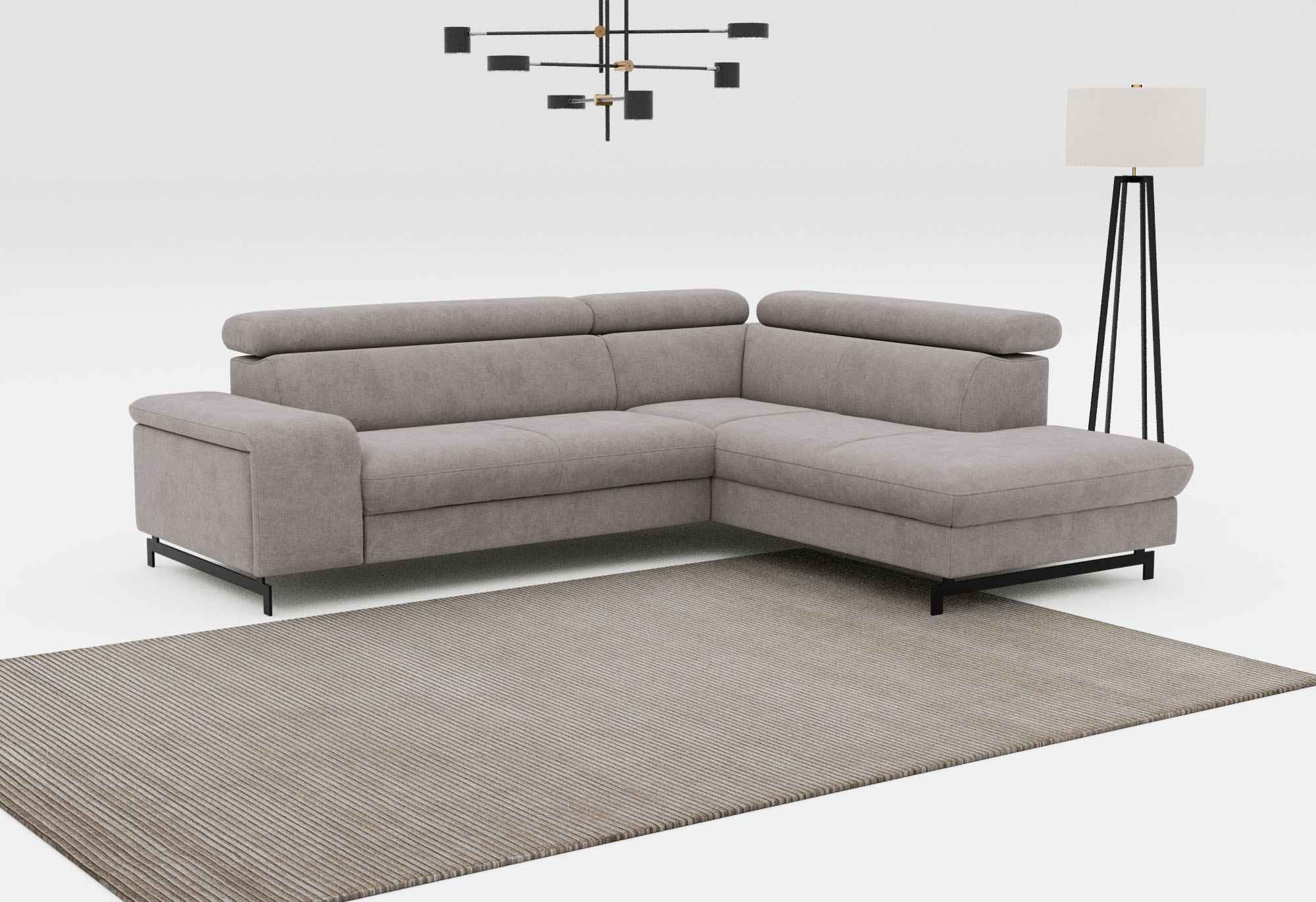 COTTA Ecksofa "Emma L-Form, B: 262 cm" mit Kopfteilverstellung, optional Schlaffunktion & Bettkasten