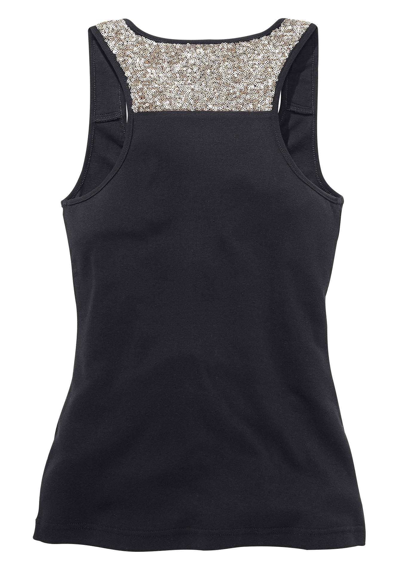 LASCANA Strandtop, mit Pailetten, Glitzertop aus Baumwolle, festlich