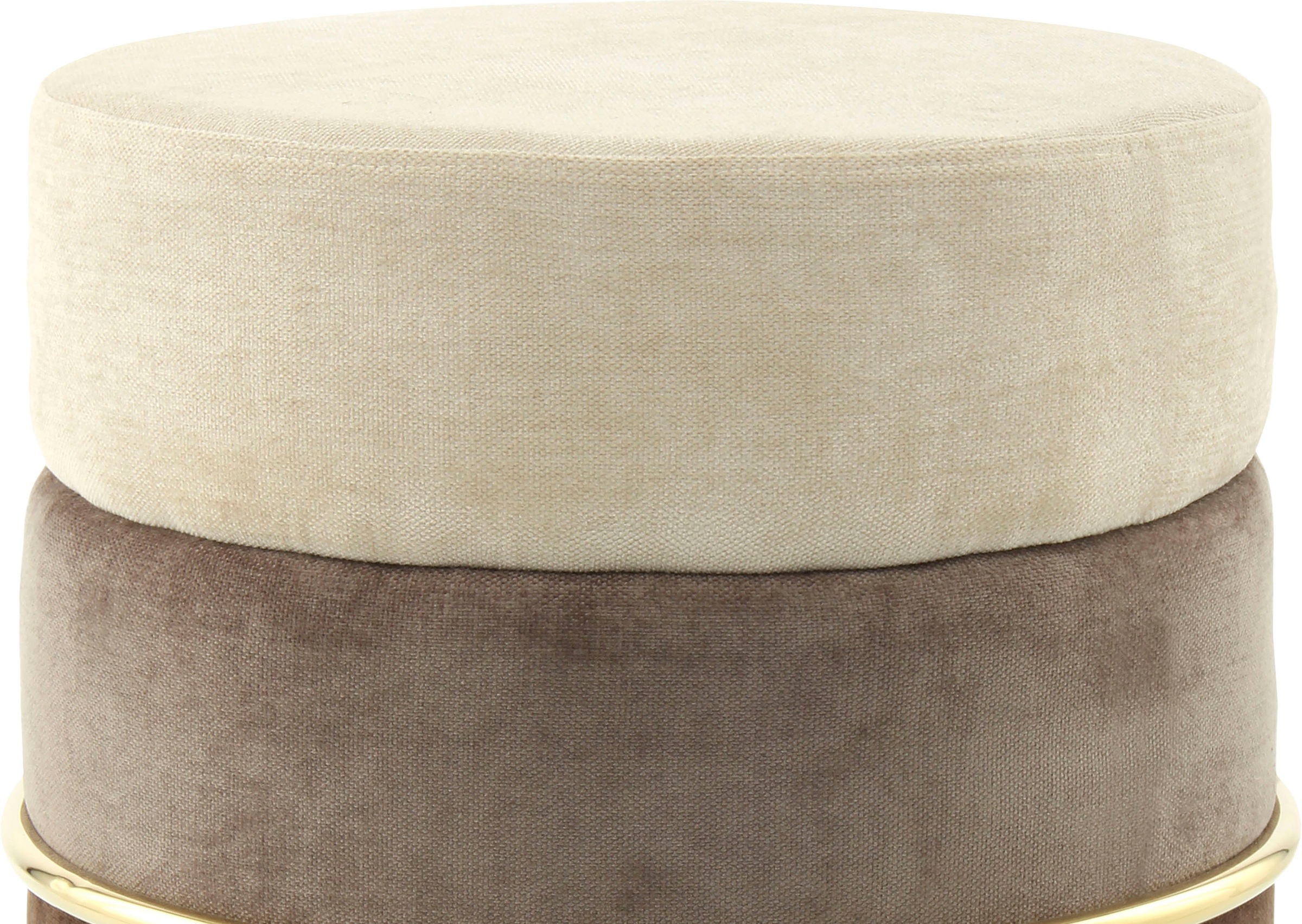 Kayoom Sitzhocker »Hocker Matilda 225, Komfortable runde Form, Gemütlicher Design-Hocker«, (1 St.), samtweich, elegant, gepolstert, große Sitzfläche