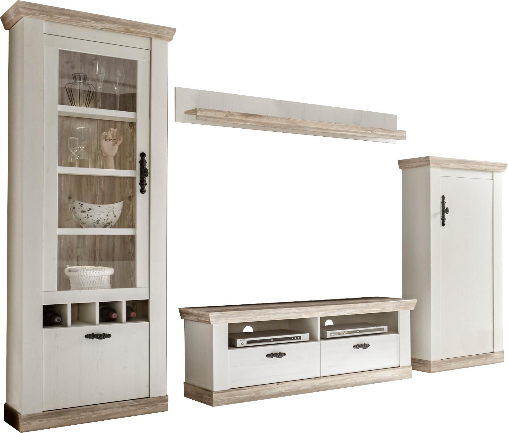 Home affaire Wohnwand "Florenz 2" Set, 4 Stk. tlg. im romatischen Landhausl günstig online kaufen