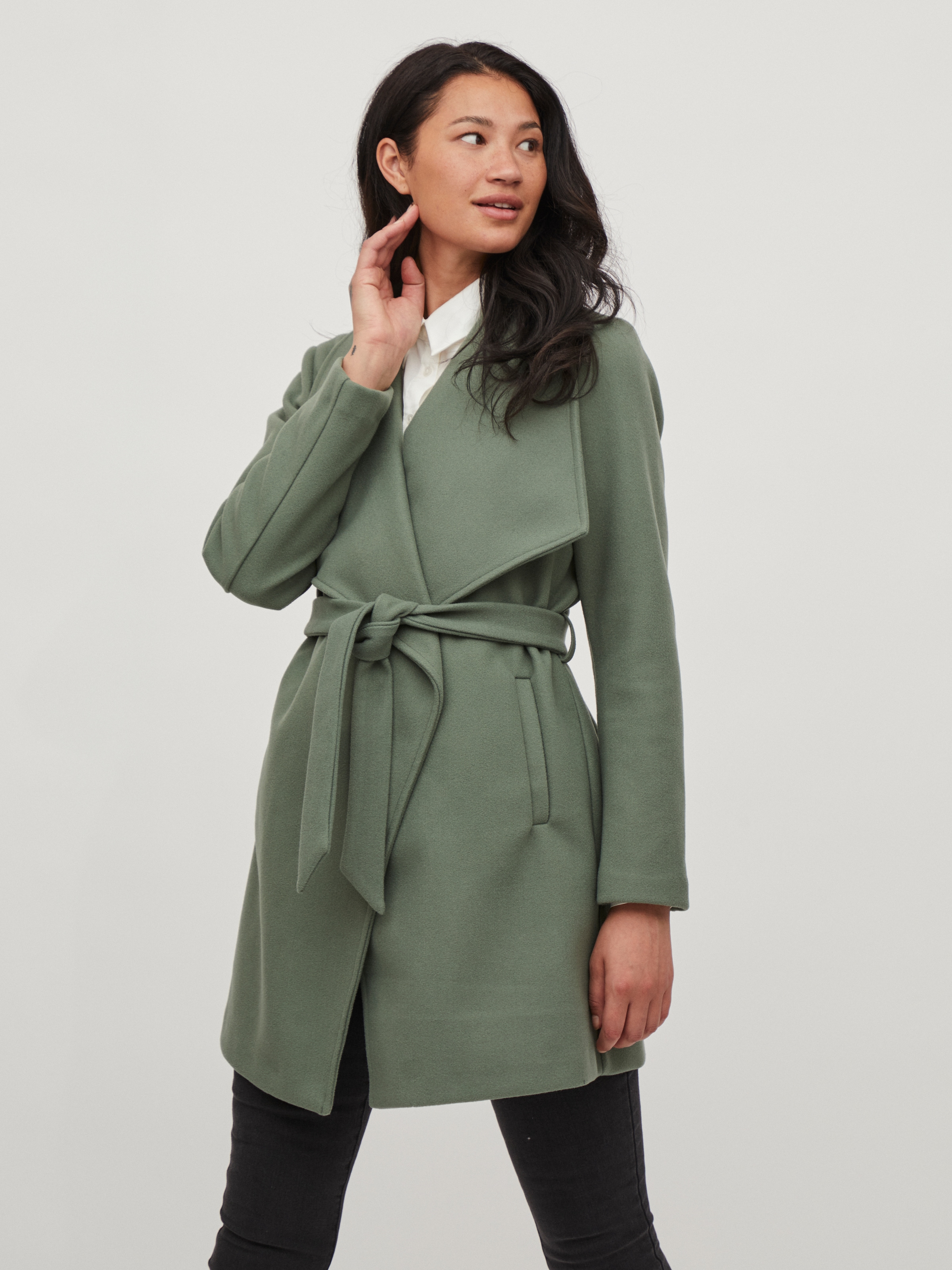 Vila Kurzmantel "VICOOLEY COLLAR BELT COAT - NOOS" günstig online kaufen