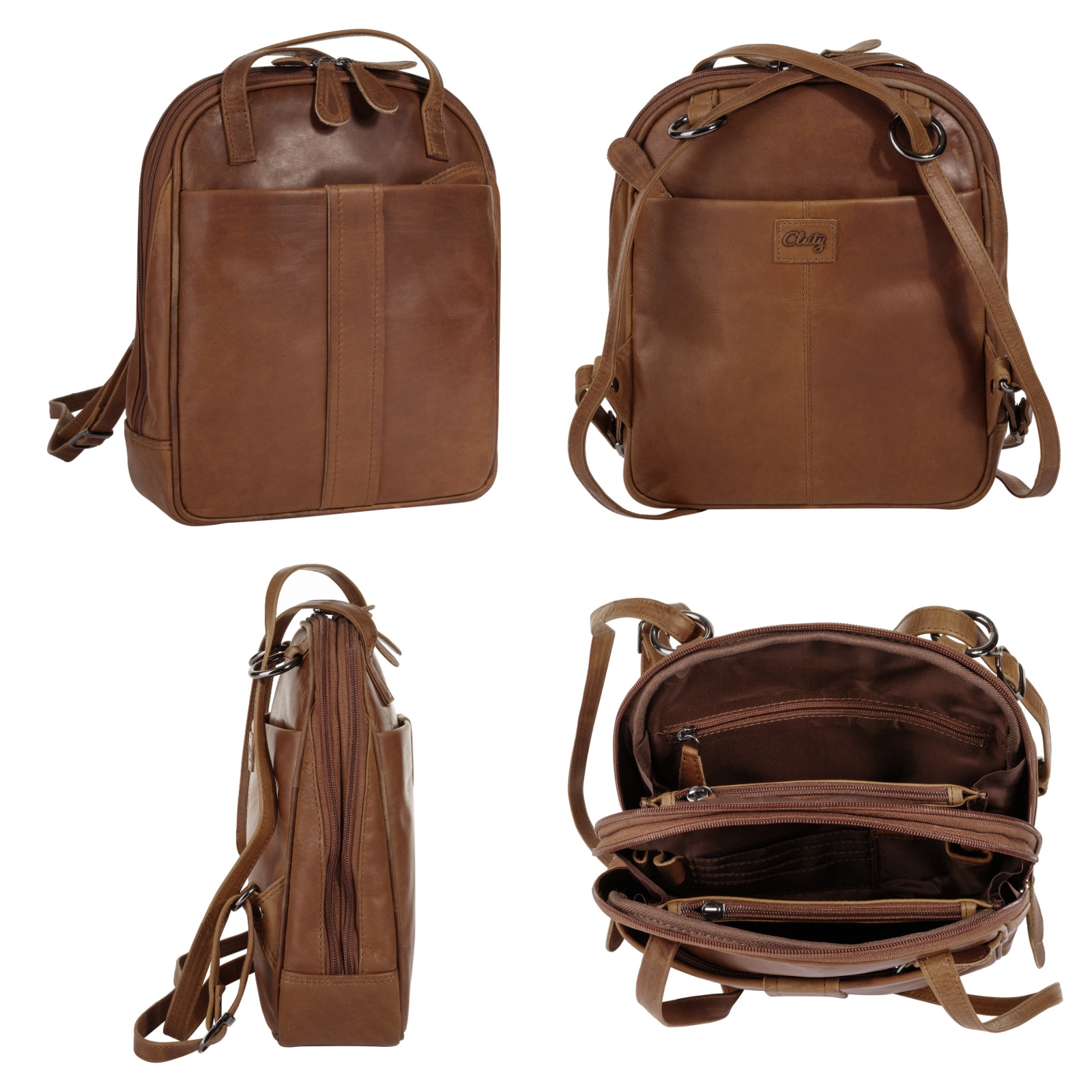 Cluty Cityrucksack, echt Leder