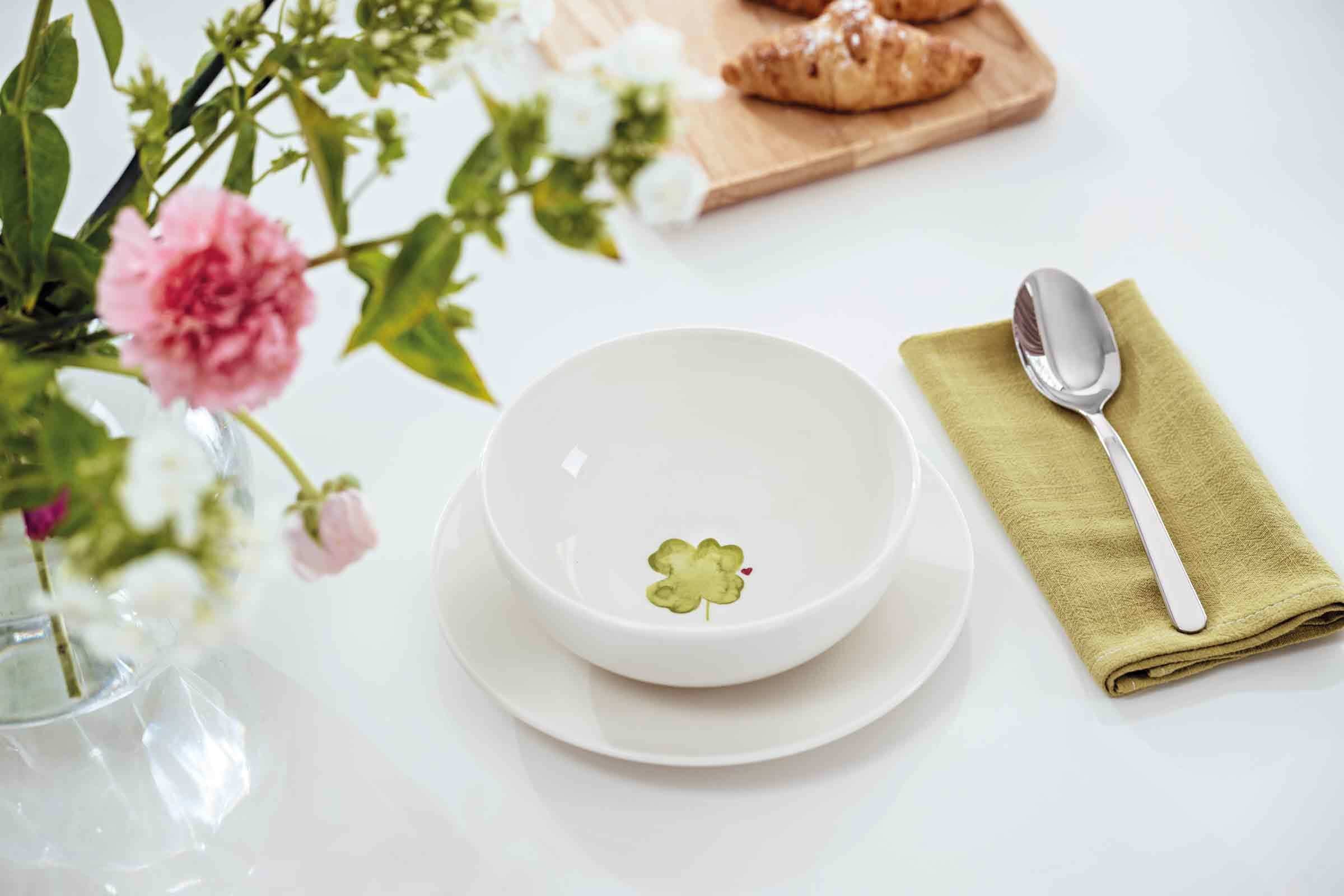 Villeroy & Boch Schale »Müslischalen Good Luck With Love ø 16,9 cm 4er Set weiß-grün«