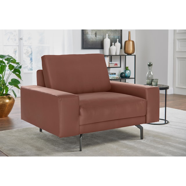 Black Friday hülsta sofa Sessel »hs.450«, Armlehne breit niedrig,  Alugussfüße in umbragrau, Breite 120 cm | BAUR