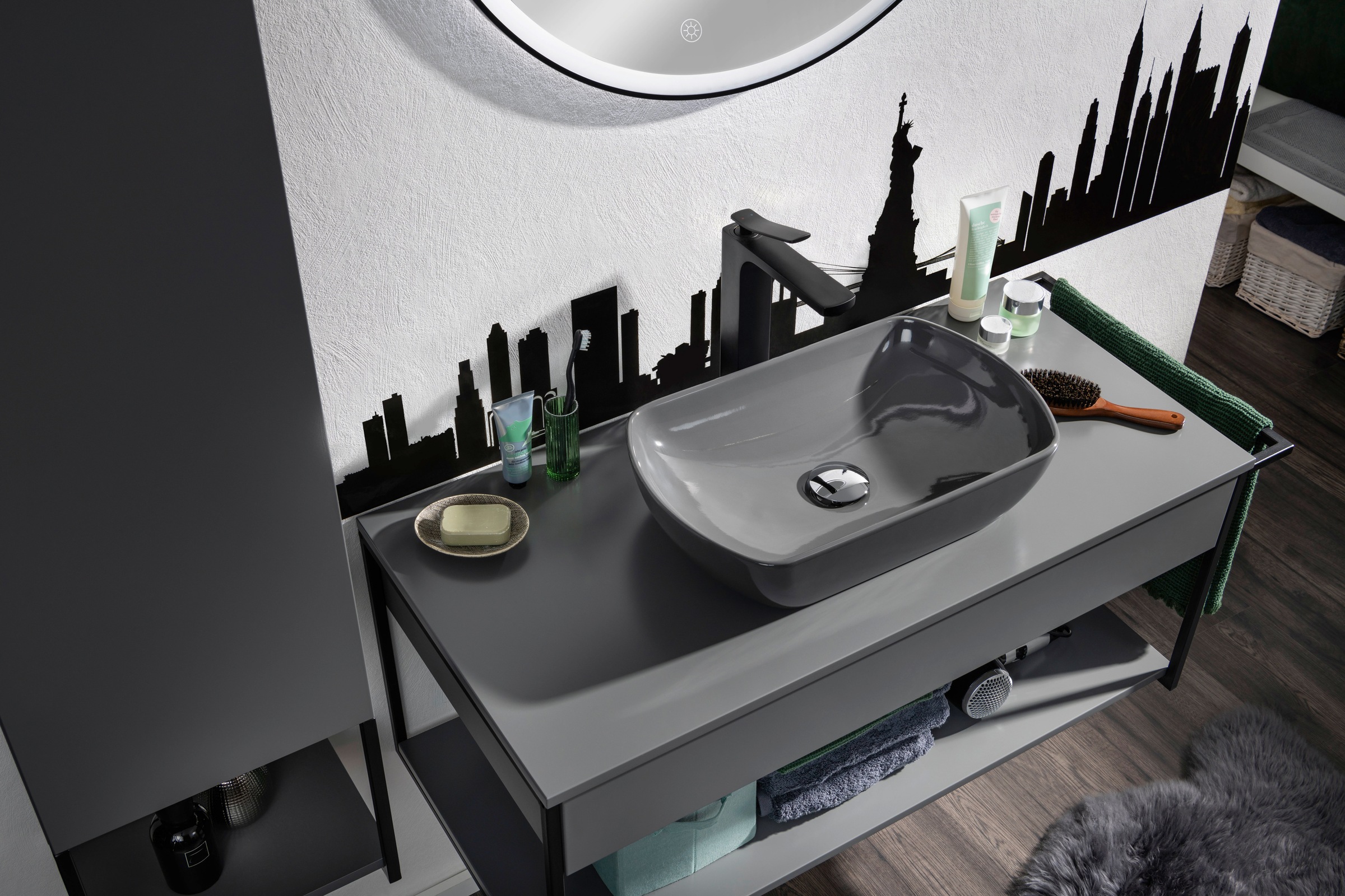 FACKELMANN Aufsatzwaschbecken "New York" 1 tlg. ovales Design günstig online kaufen