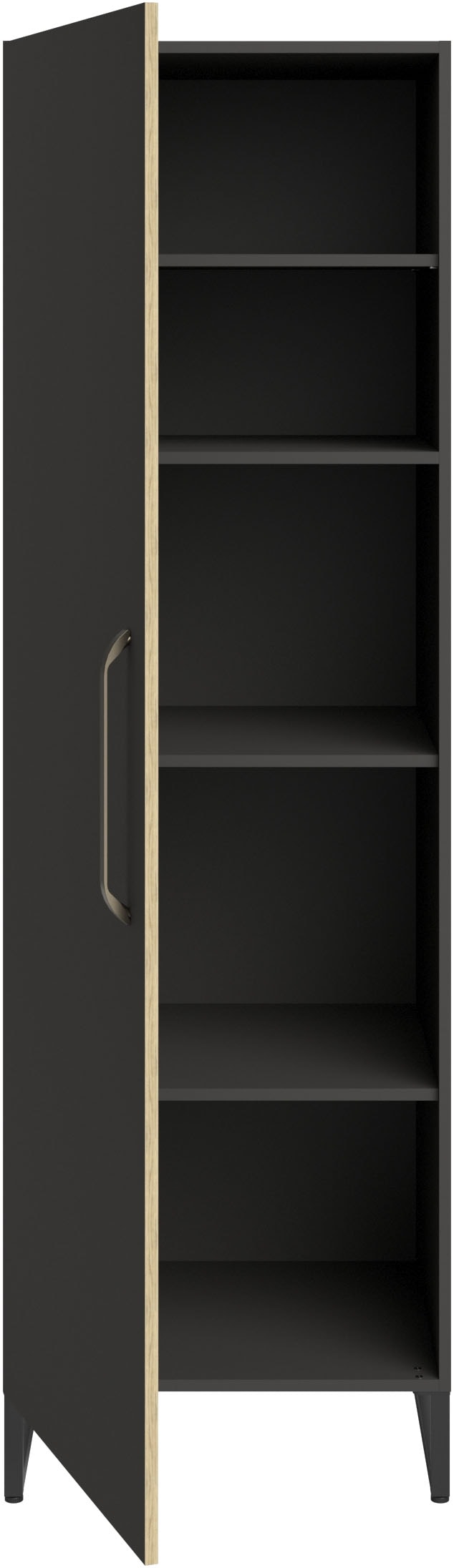 Parisot Schrank-Set »Wave 1, Küchenschrank, Buffetset, Küche«, (Set, 9 St., 4xUnterschrank, Theke/Arbeitsplattenergänzung.,3x Hochschrank, Regal), Türen mit Softclose Funktion, Thekenplatte aus Eiche - funiert