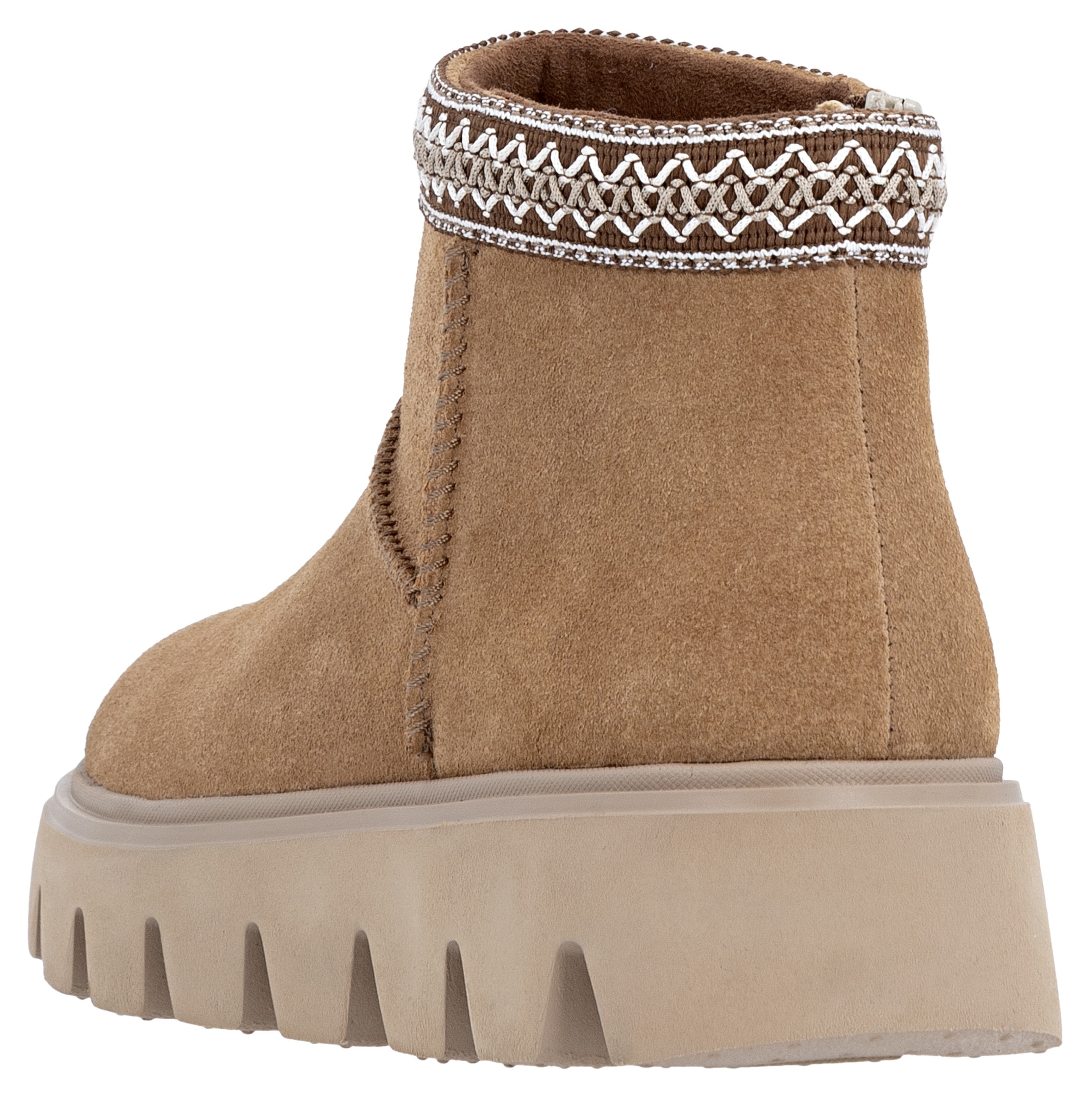 Thumbnail - RIEKER Sport Winterboots Plateauboots, Stiefelette mit Textileinfass im Ethno-Look