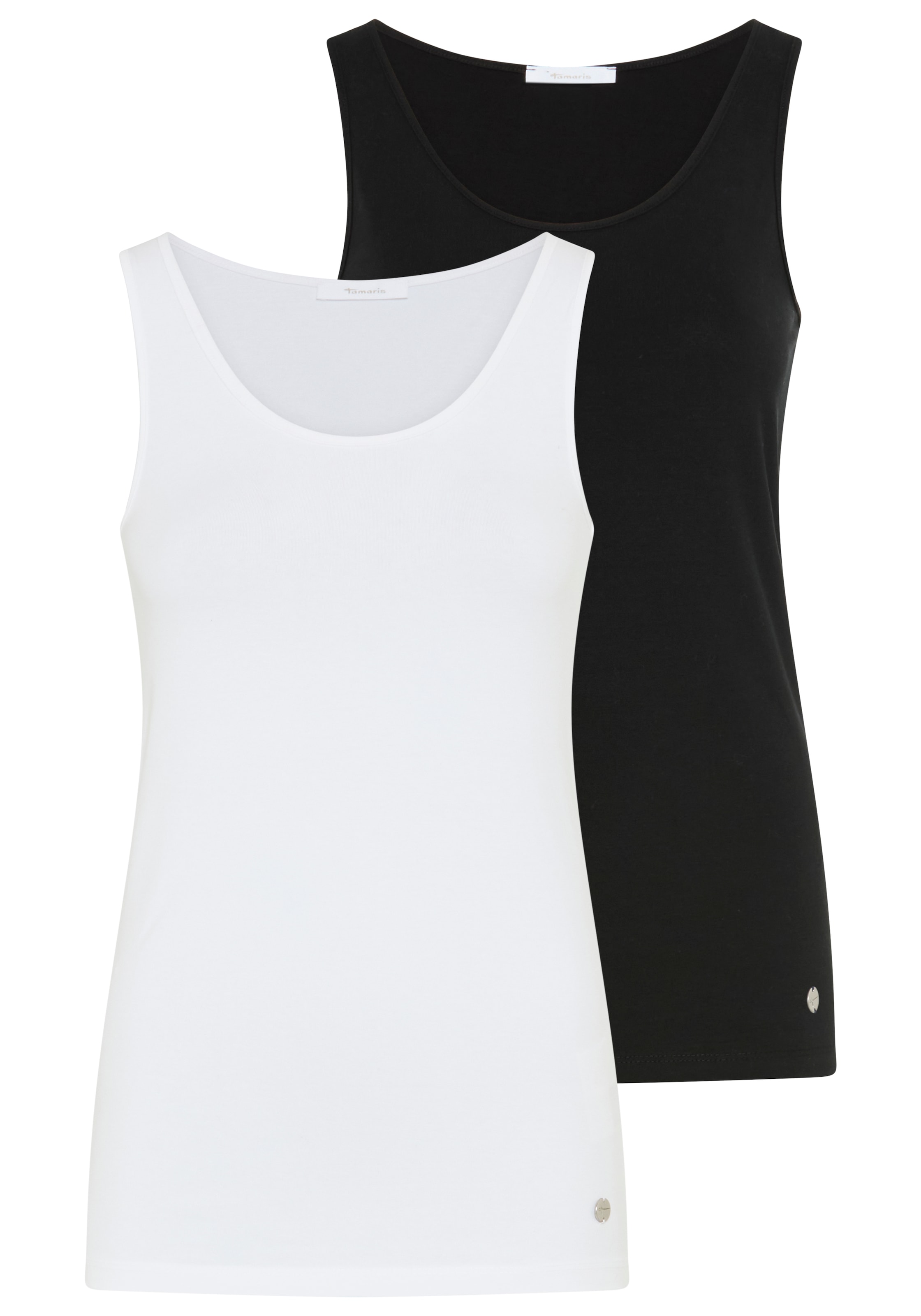 Tamaris Tanktop 2er-Pack, figurbetonte Passform, unifarben, hüftbedeckende günstig online kaufen