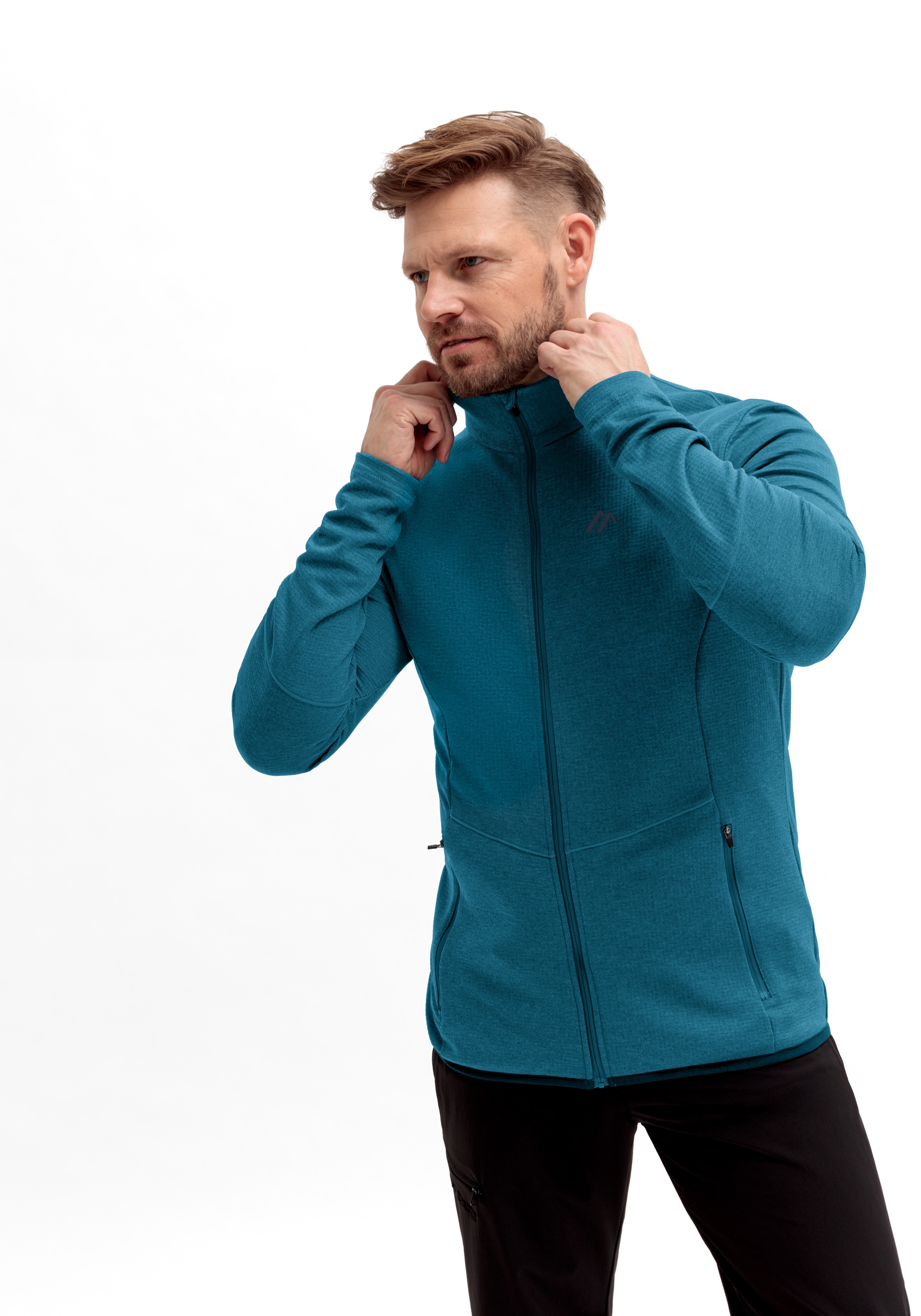Maier Sports Fleecejacke »Sinaia M«, Herren Midlayer, atmungsaktiv und schnelltrocknend, Slim Fit