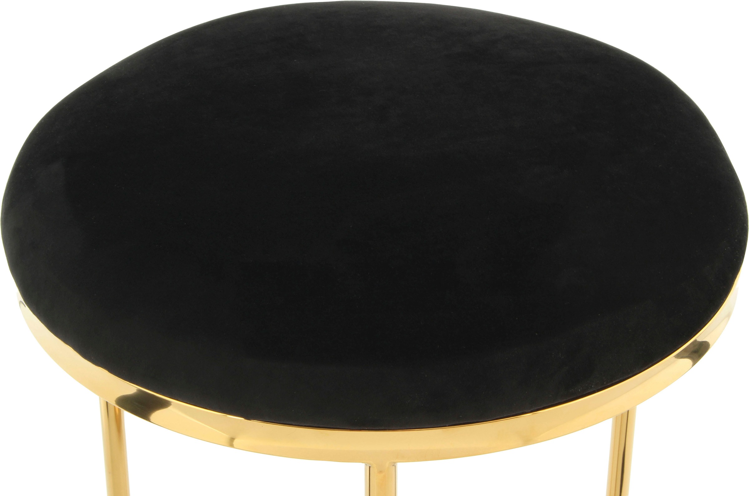 Kayoom Sitzhocker »Hocker Wynona 325, in stilvollem Design, mit dreieckiger Grundform«, (1 St.), glamourös, hochwertig, mit gepolsterter Sitzfläche in runder Form