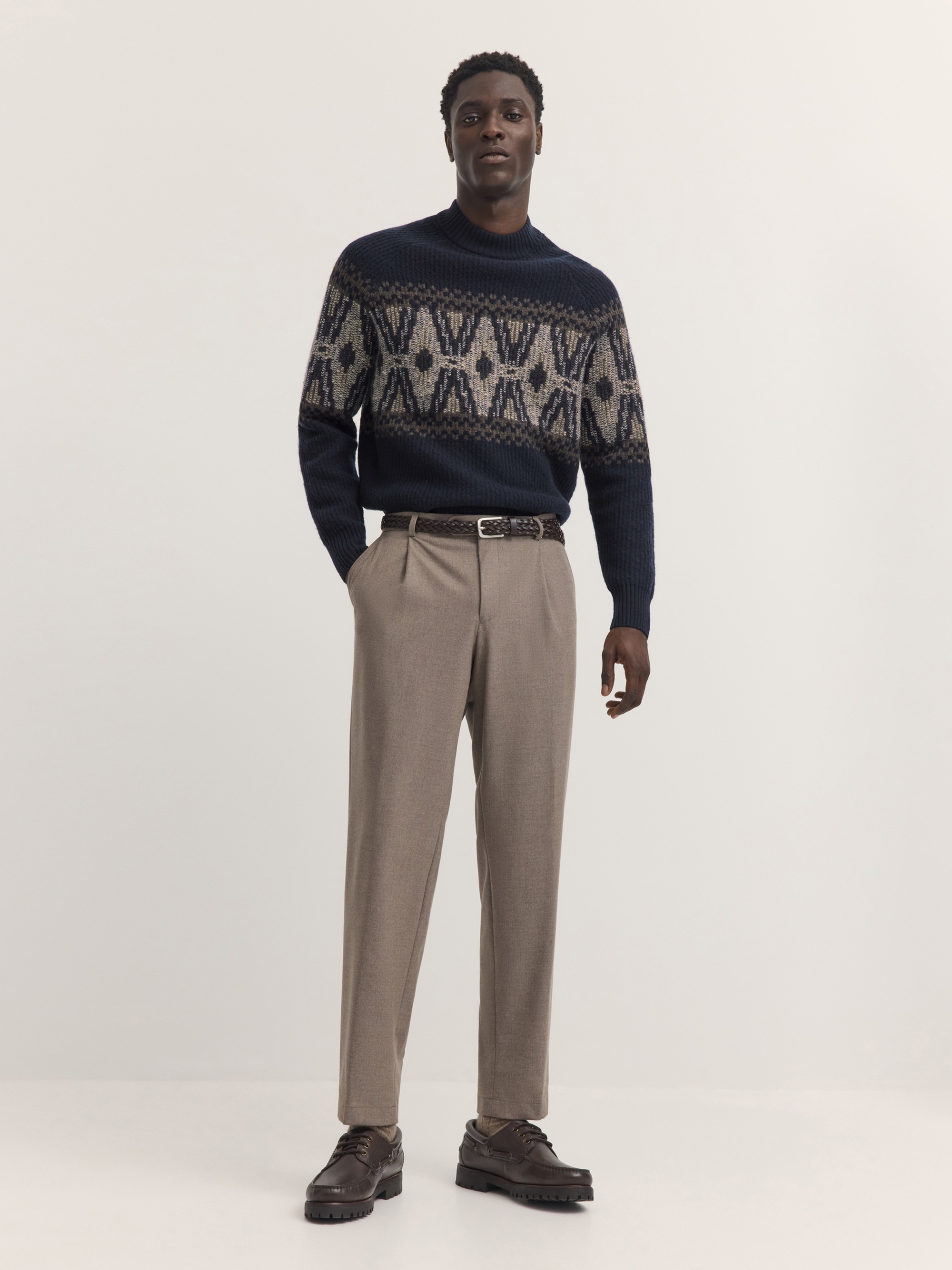 bugatti Rollkragenpullover »Regular Fit« Regular Fit Wollmix Jacquard