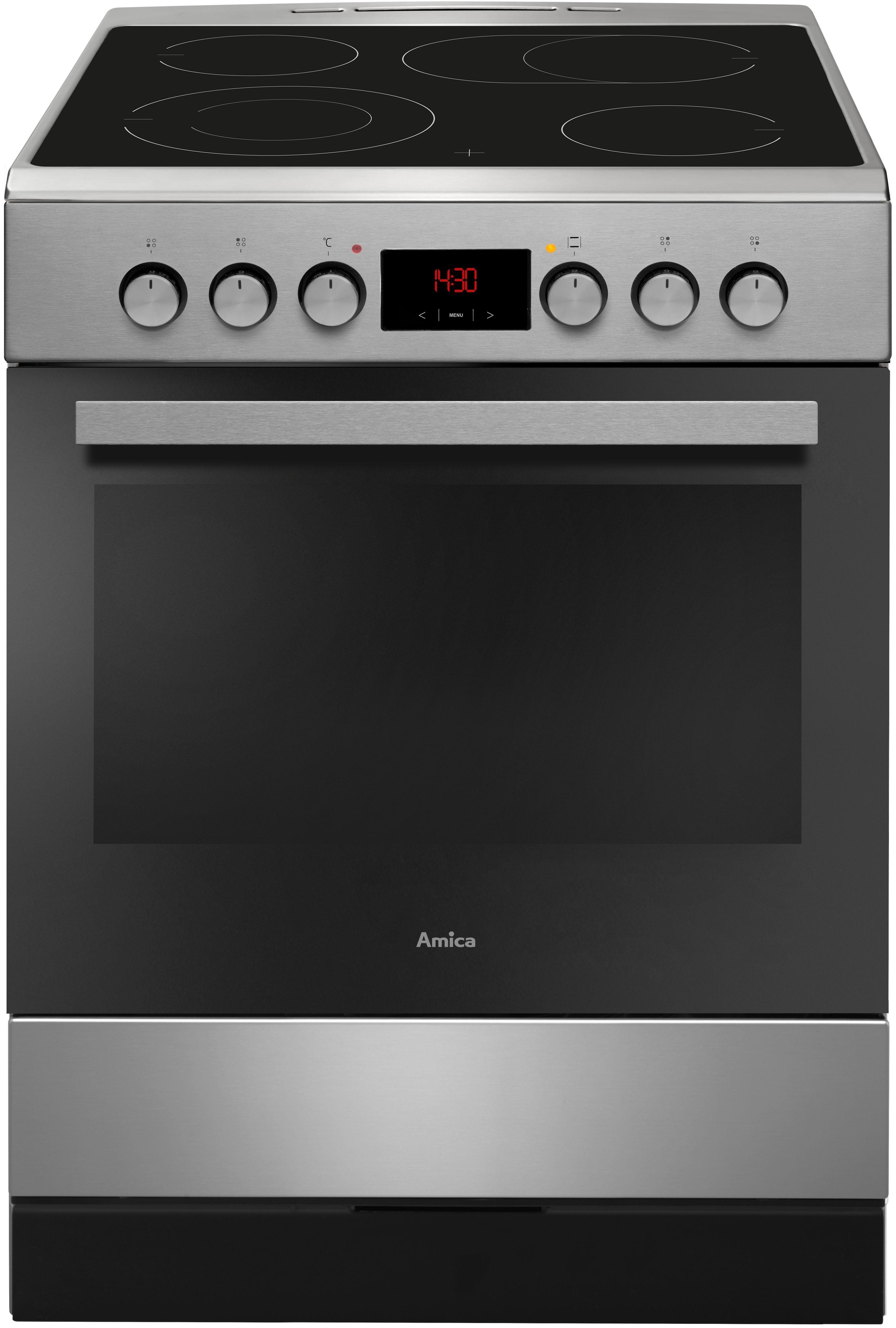 AMICA Elektro-Standherd "SHC 913 001", silber, Herdsets, Komfortables Kochen und Backen mit bequemer Handhabung