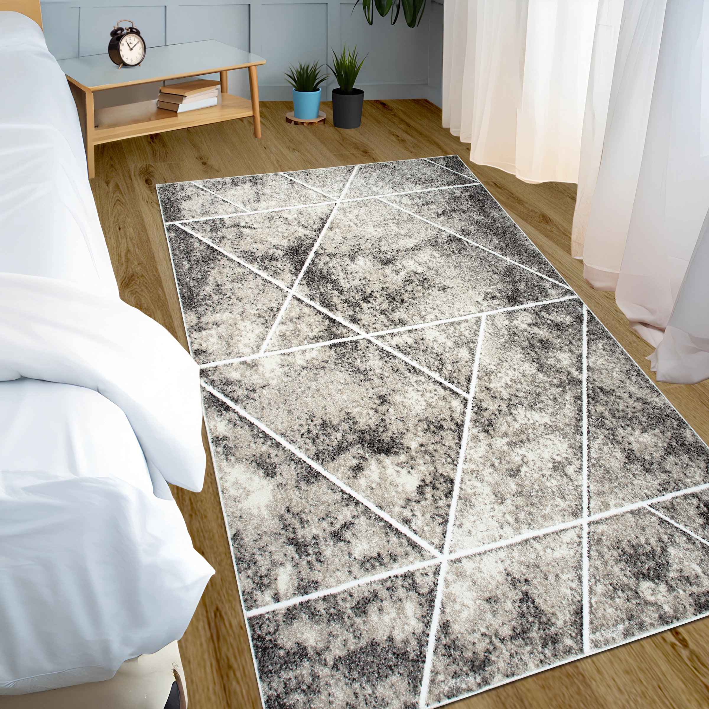 my home Teppich »Kimly, geometrisches Design in 3D-Optik«, rechteckig, 9 mm Höhe, mit besonders weichem Flor, Kurzflor, modernes Design