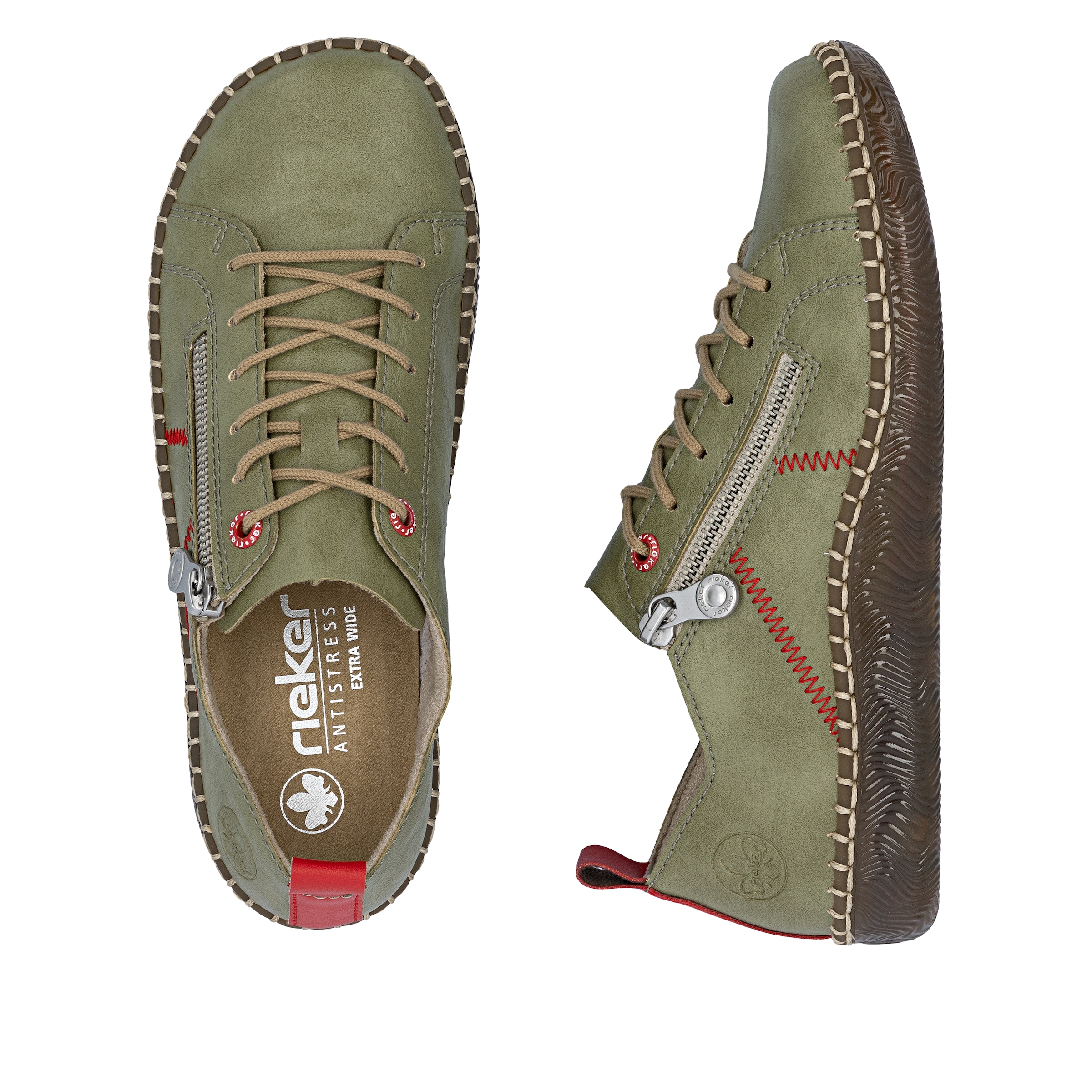 Rieker Sneaker  Casual-Sneaker, Halbschuh, Schnürschuh mit Ziernaht