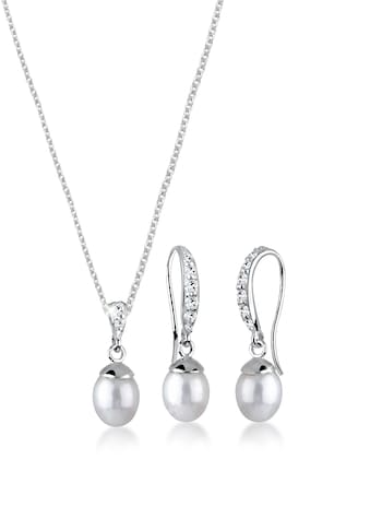 Schmuckset »Elegant Perle Kristalle 925 Silber«