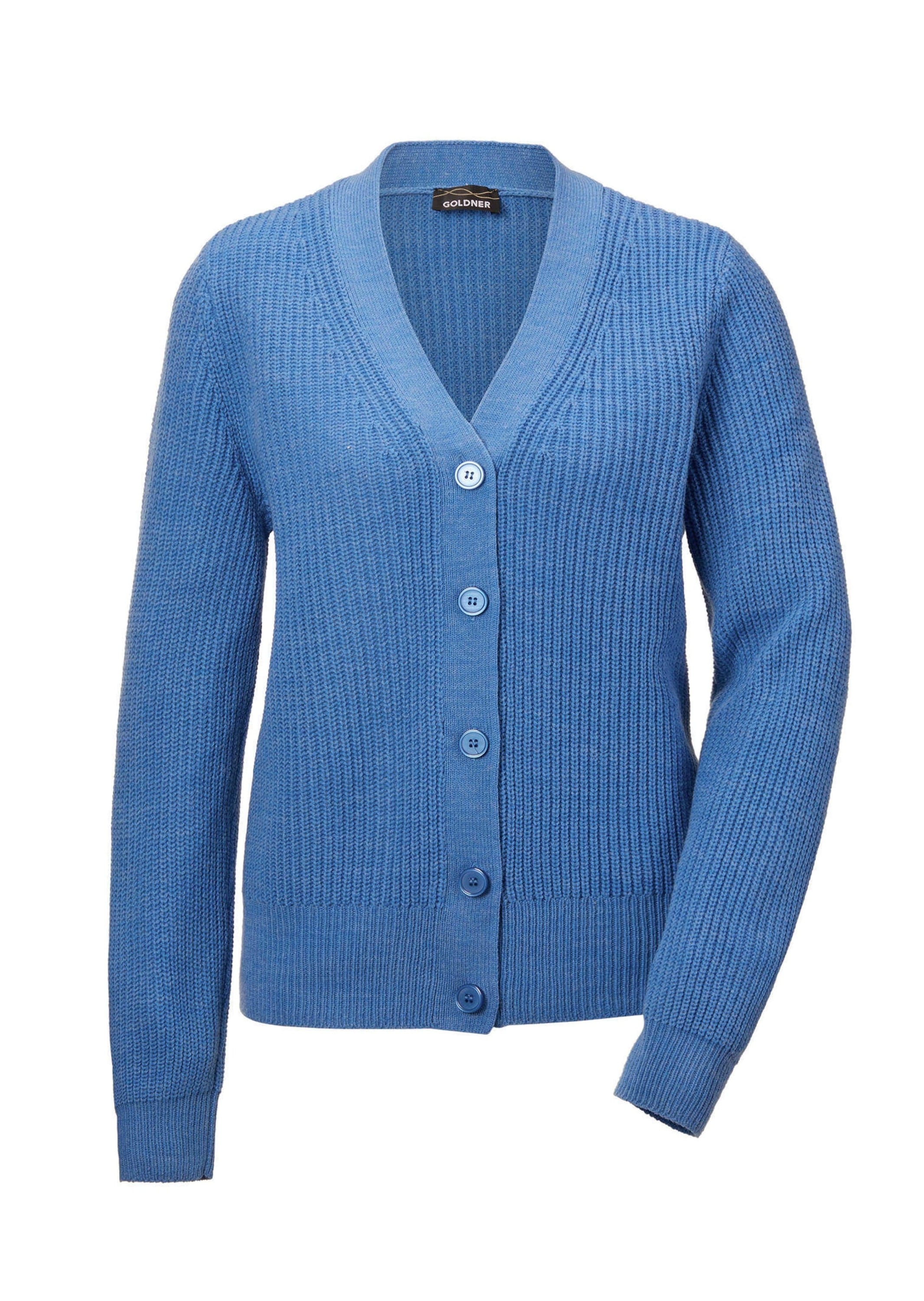 GOLDNER Strickjacke "Kurzgröße Elegante Strickjacke mit V-Ausschnitt" günstig online kaufen