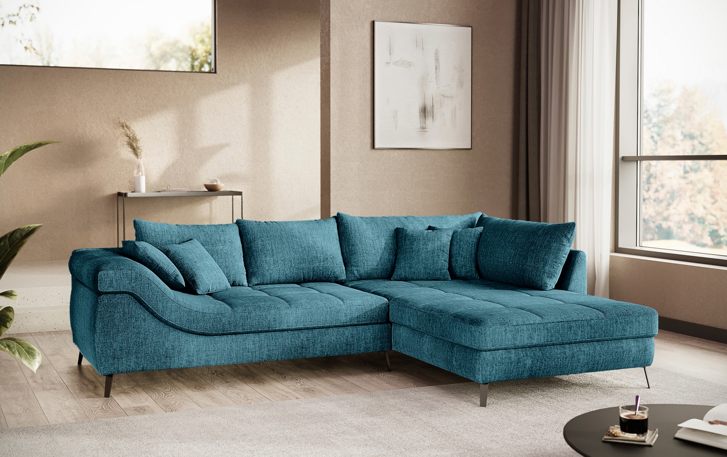 Mr. Couch Ecksofa »Portofino, L-Form«, Mit Kaltschaumpolsterung, bis 140 kg belastbar