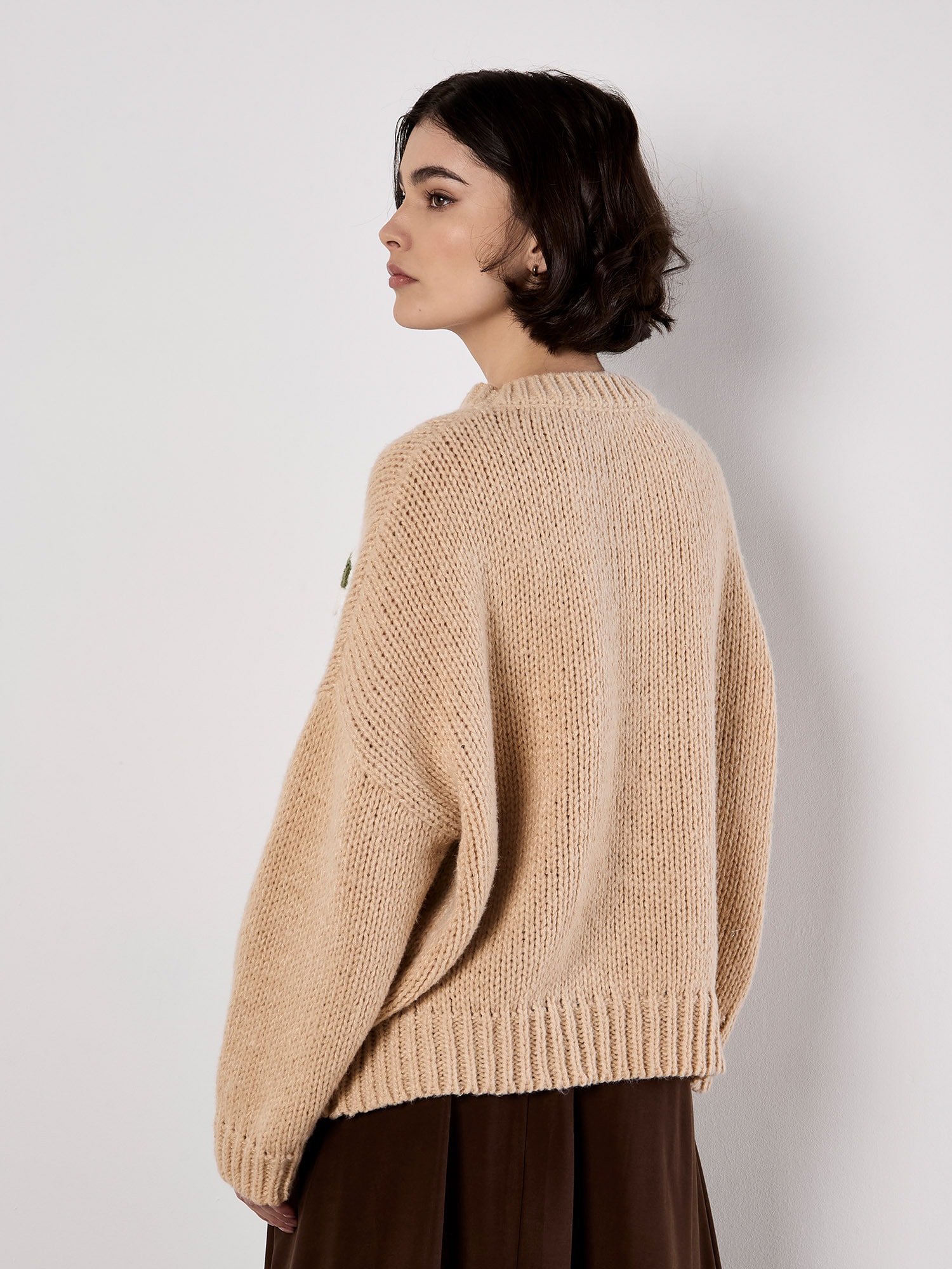 Apricot Strickponcho »Pullover« mit Gänseblümchen